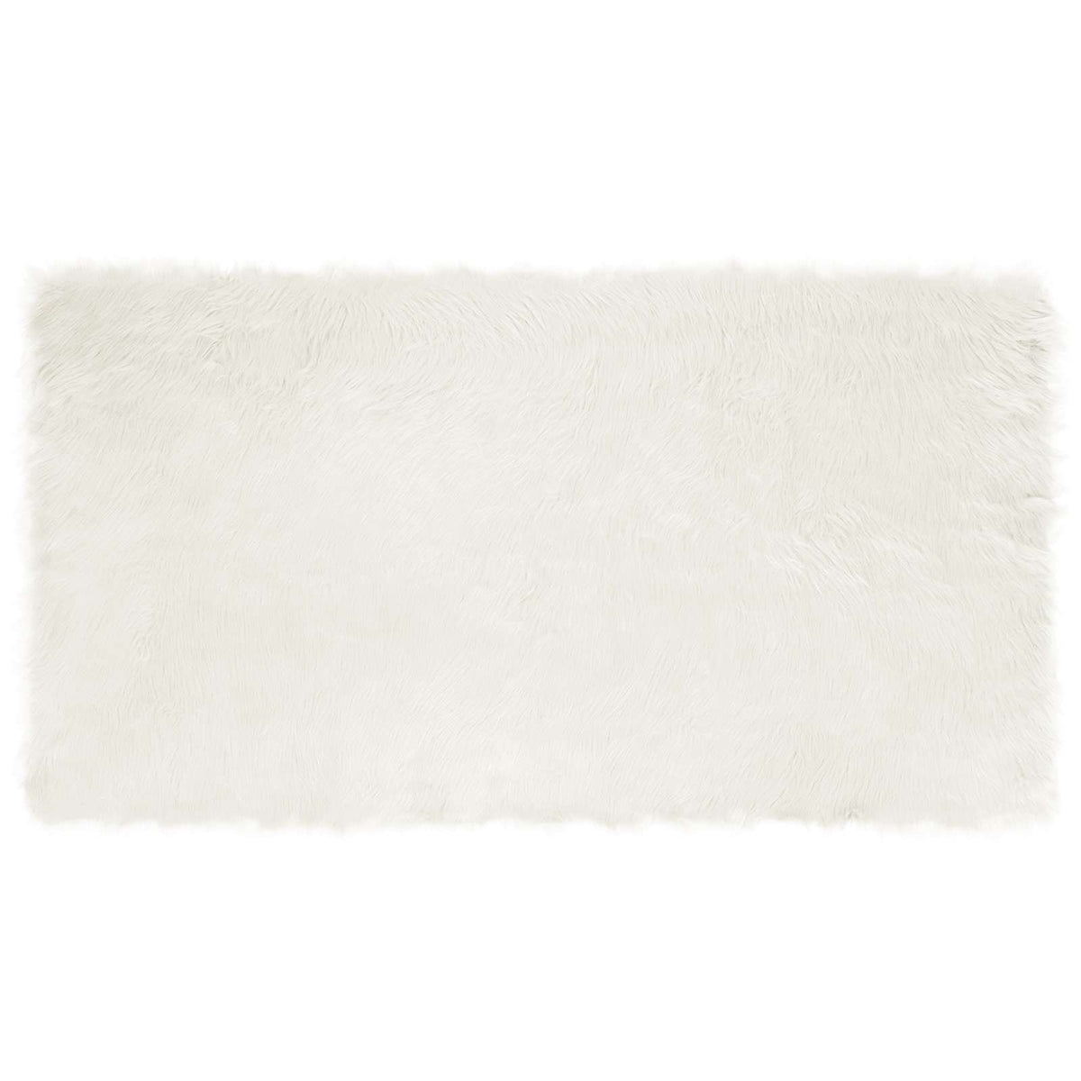 Dirbtinio avių kailio kilimas TAFALLA Balta 60 x 110 cm