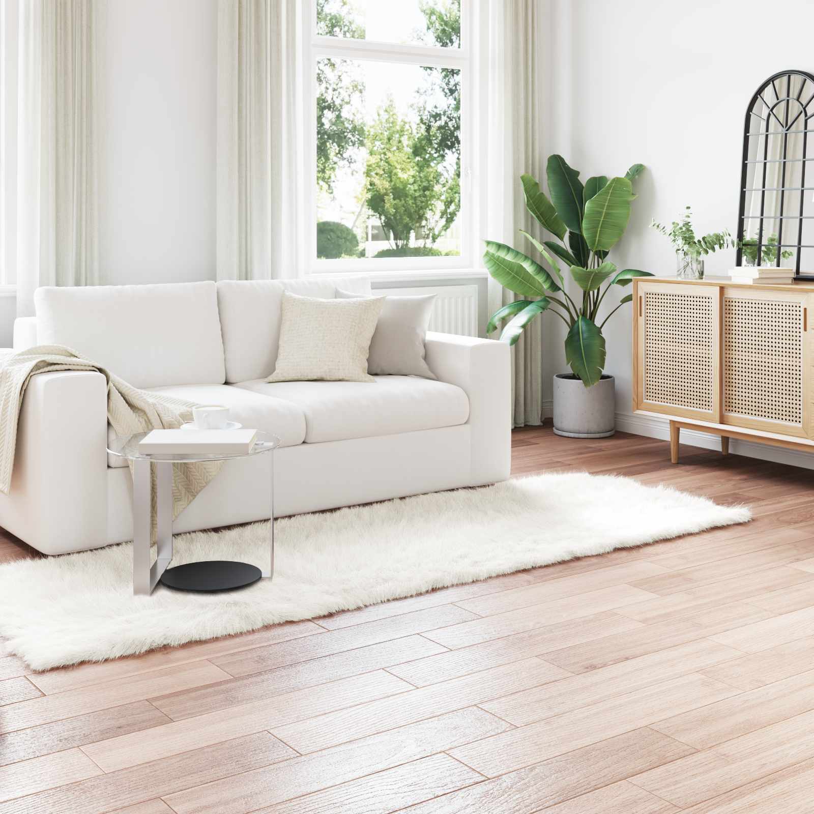 Faux Sheepskin Rug Tafalla White 80 x 250 cm