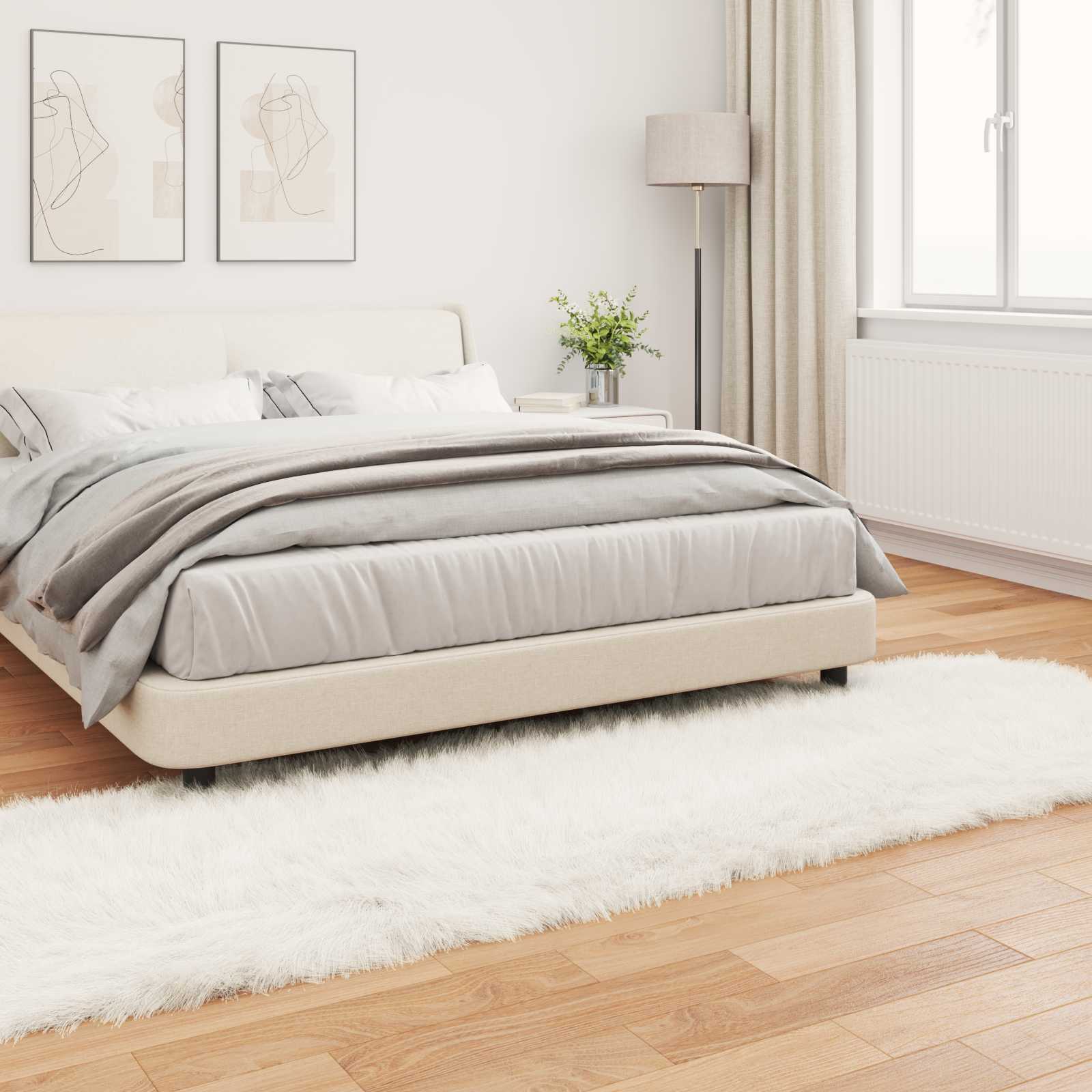 Faux Sheepskin Rug Tafalla White 80 x 250 cm
