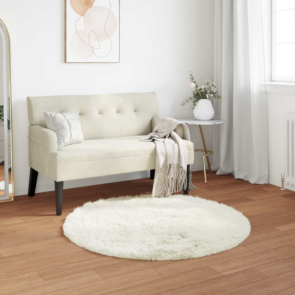 Artificial Sheepskin Rug Tafalla White Ø 80 cm Polyester