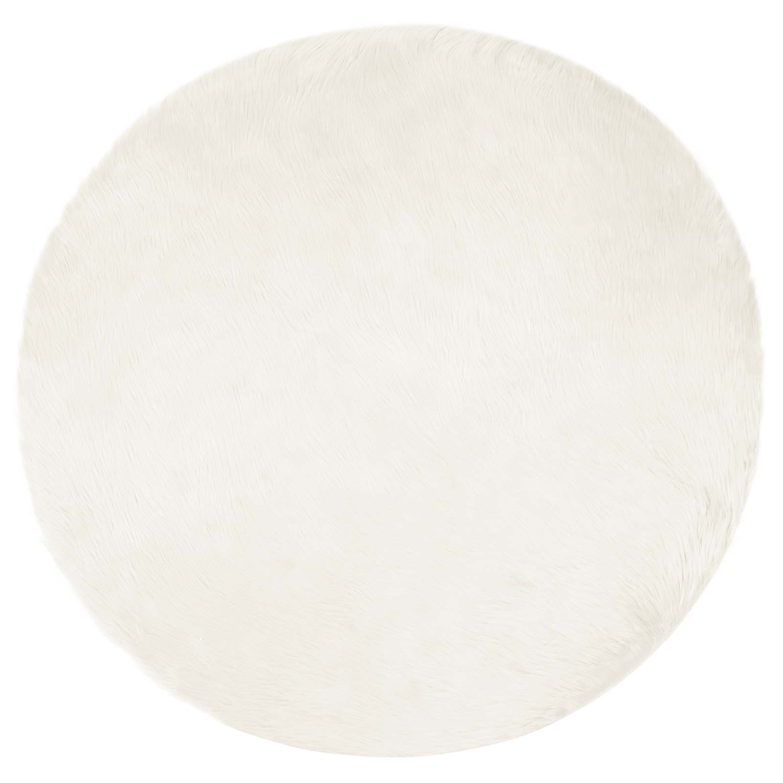 Faux Sheepskin Rug Tafalla White Ø 120 cm Polyester