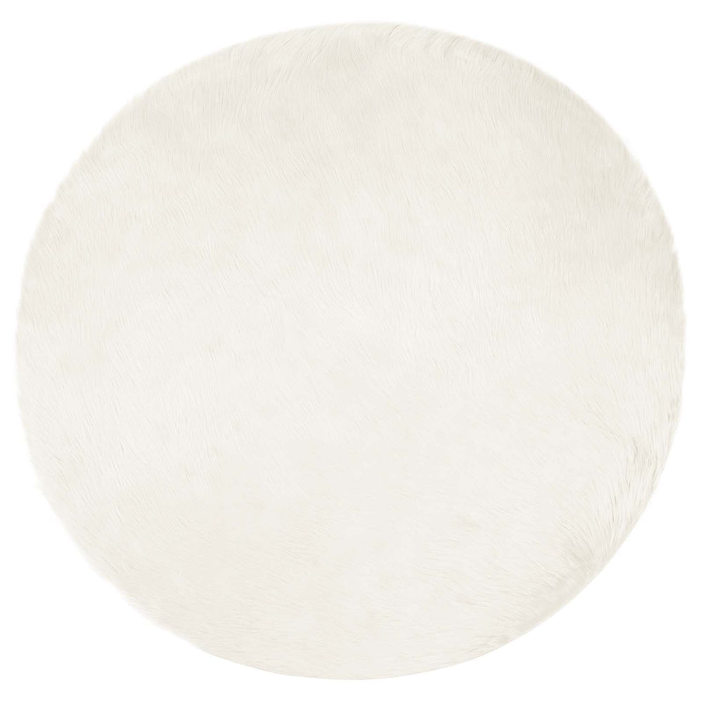 Faux Sheepskin Rug Tafalla White Ø 200 cm Polyester