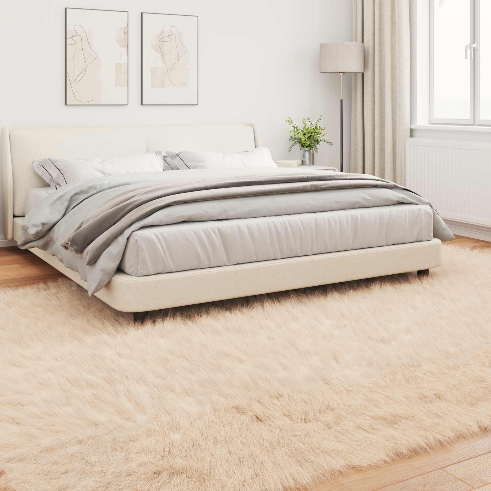 Faux Sheepskin Rug Tafalla Sand 200 x 280 cm
