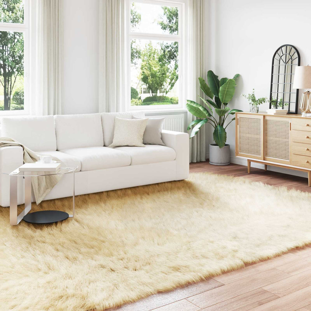 Faux Sheepskin Rug Tafalla Cream 240 x 340 cm