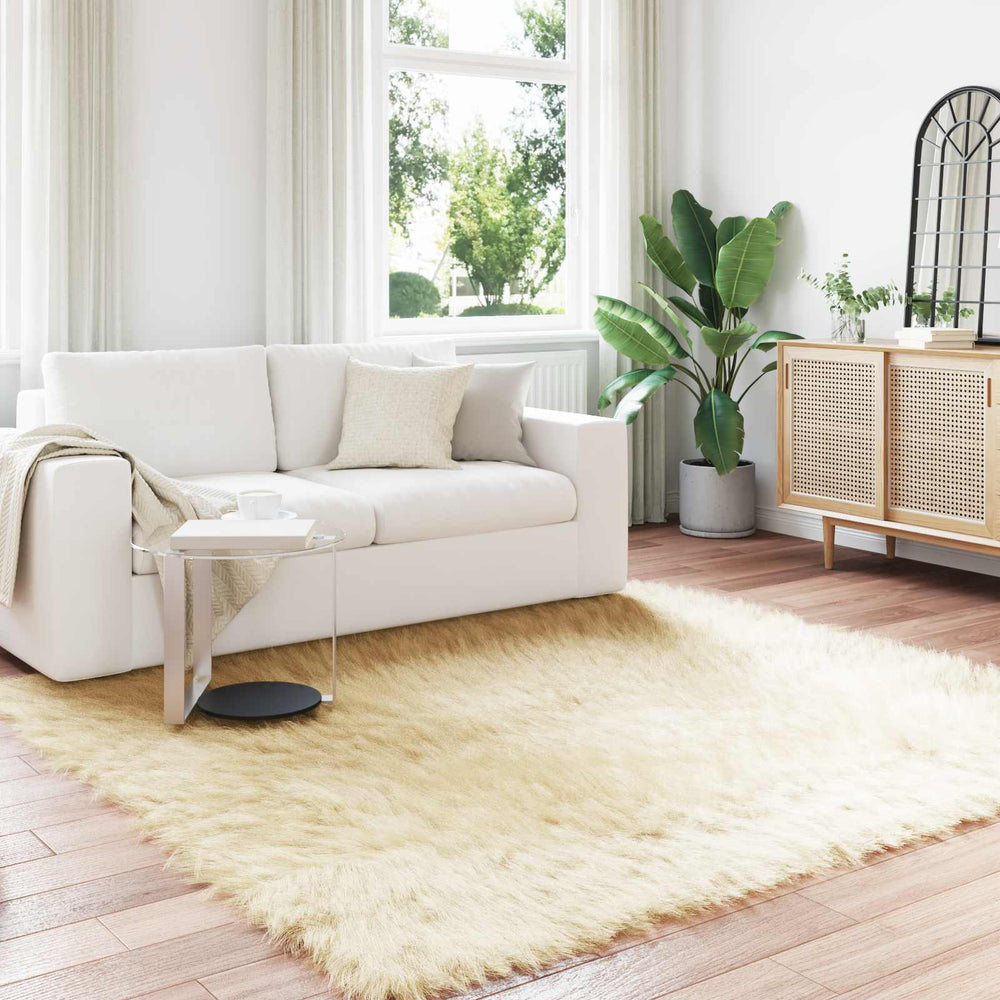 Faux Sheepskin Rug Tafalla Cream 200 x 200 cm