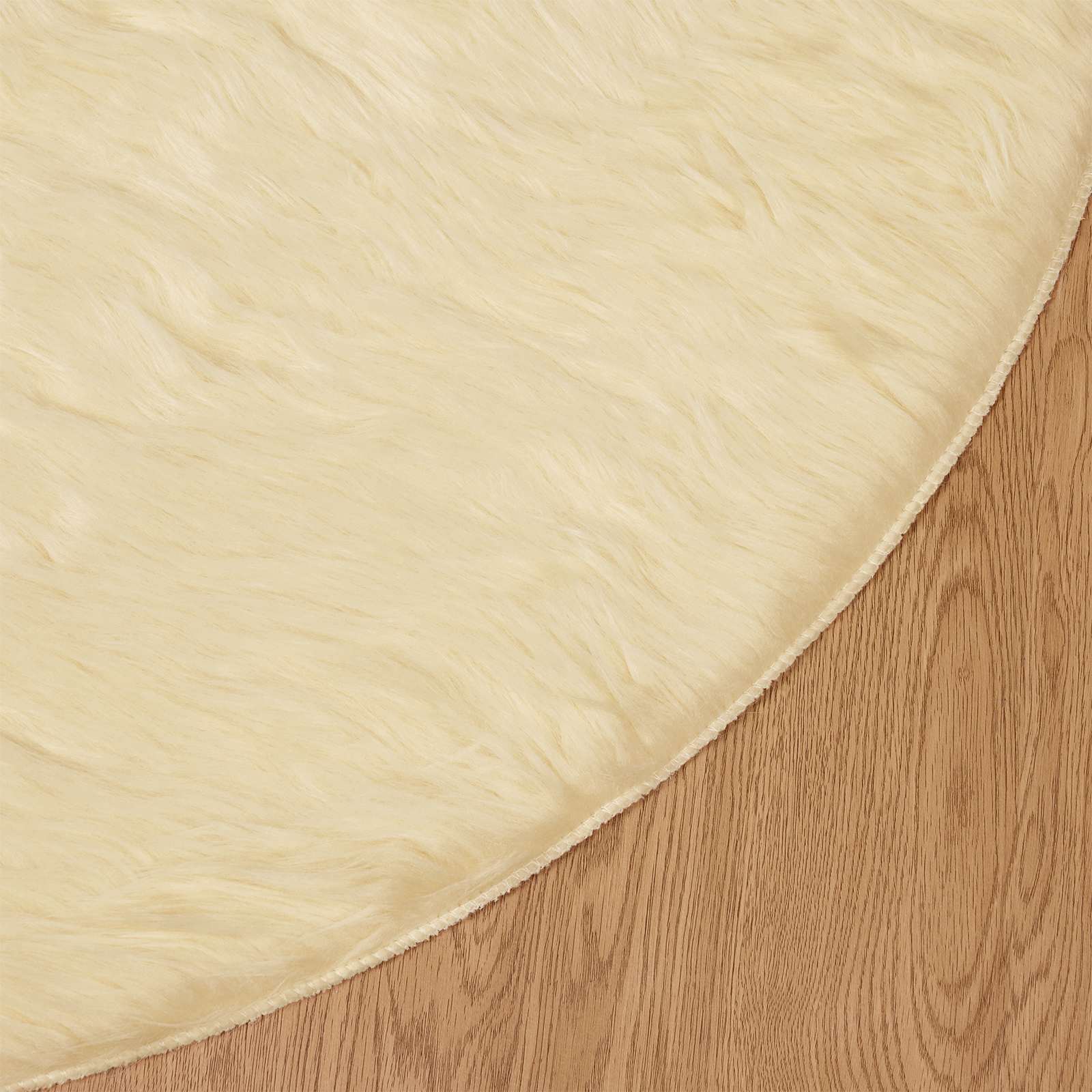 Faux Sheepskin Rug Tafalla Cream Ø 120 cm