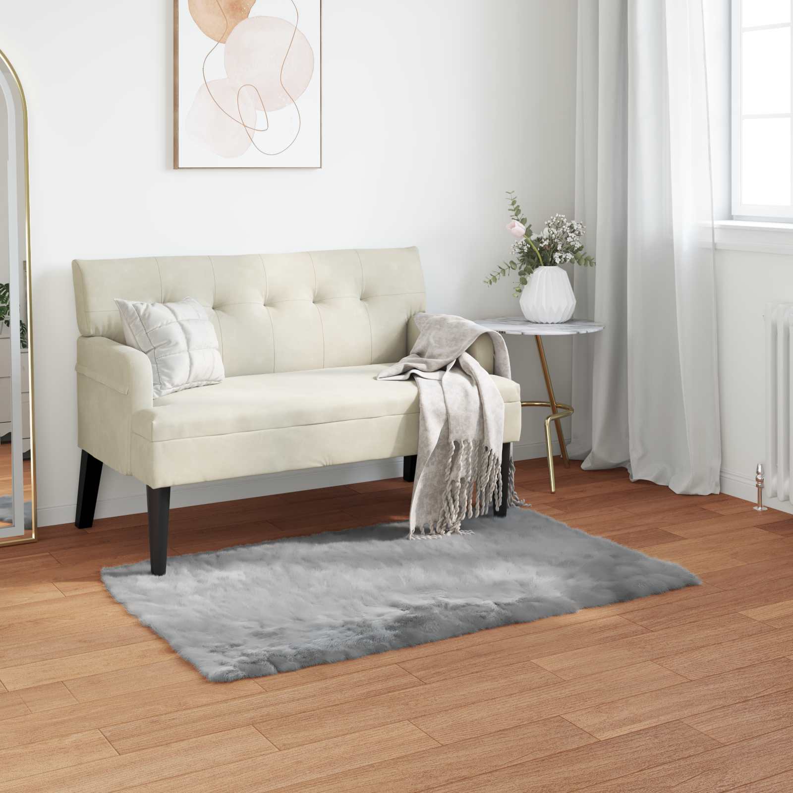 Faux Sheepskin Rug Tafalla Grey 80 x 150 cm