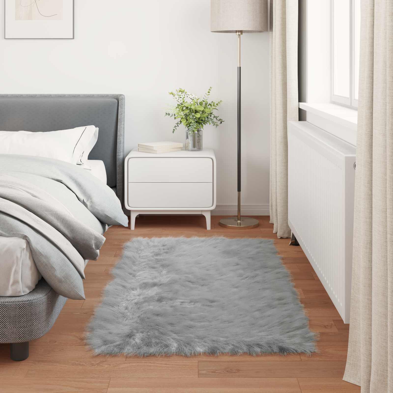 Faux Sheepskin Rug Tafalla Grey 80 x 150 cm