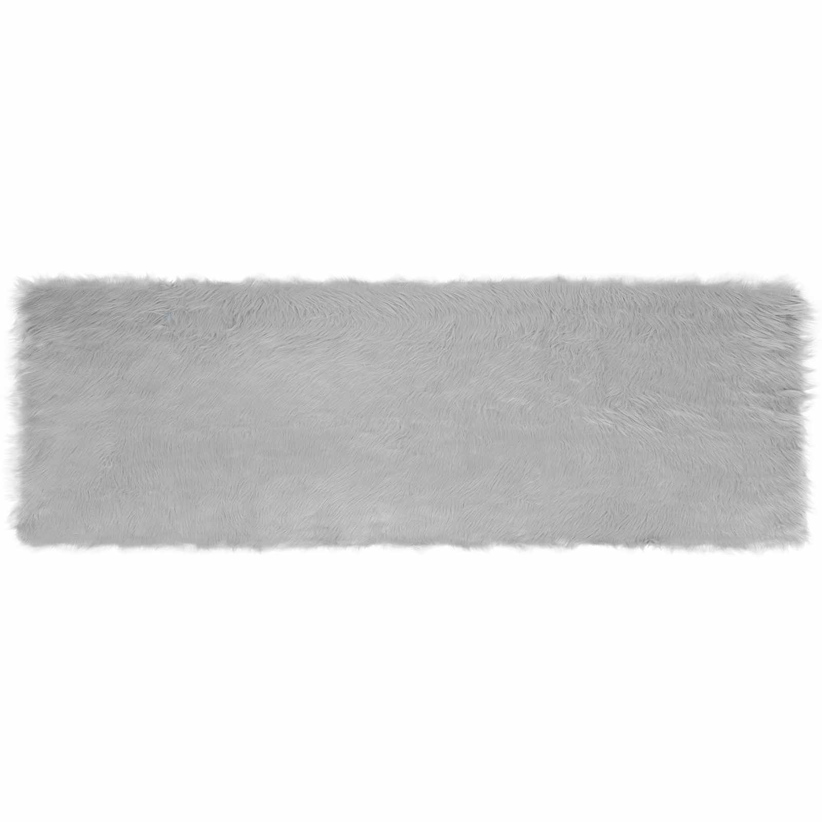 Faux Sheepskin Rug Tafalla Grey 80 x 250 cm