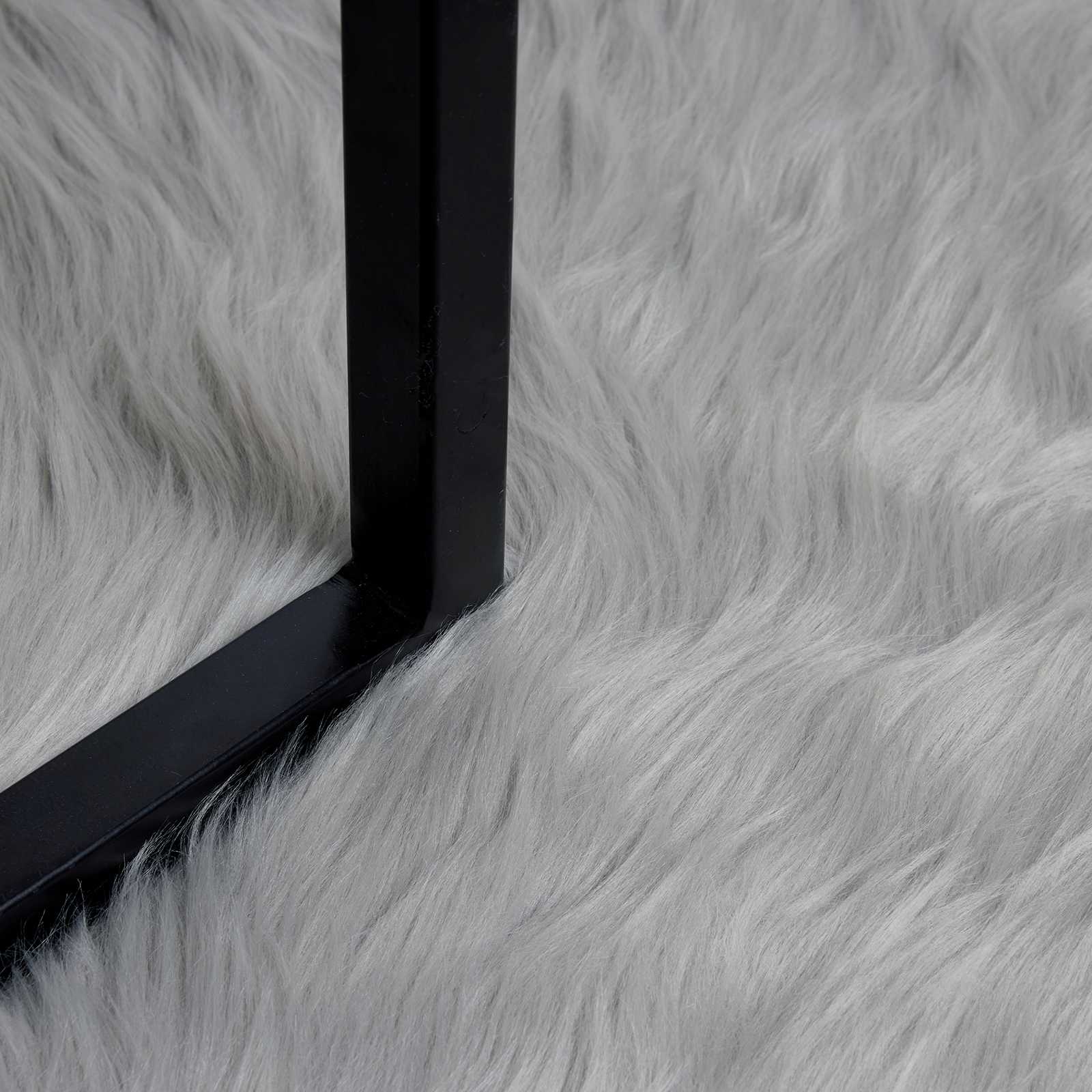 Artificial Sheepskin Rug Tafalla Grey 160 x 160 cm