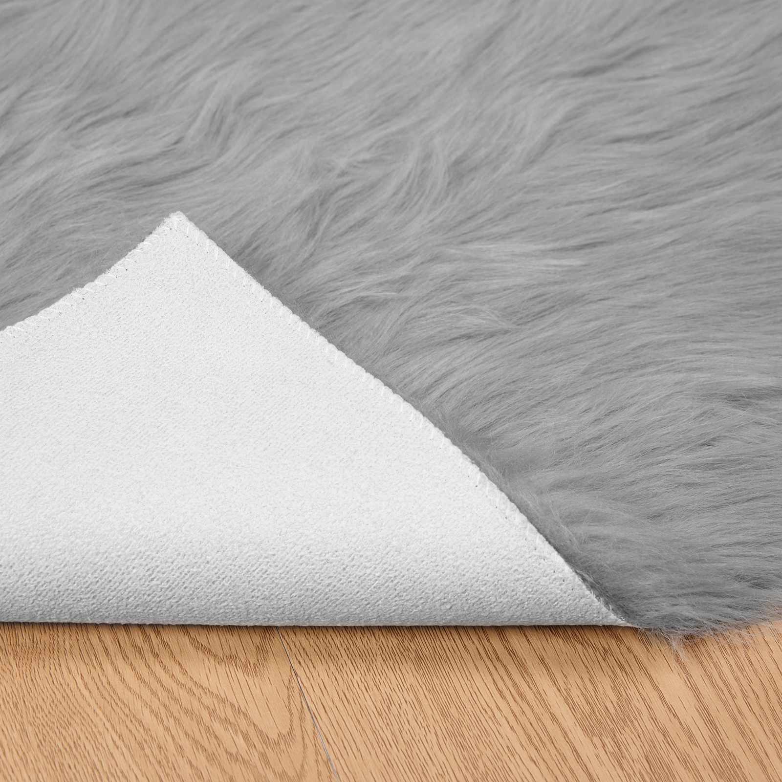 Artificial Sheepskin Rug Tafalla Grey 160 x 160 cm