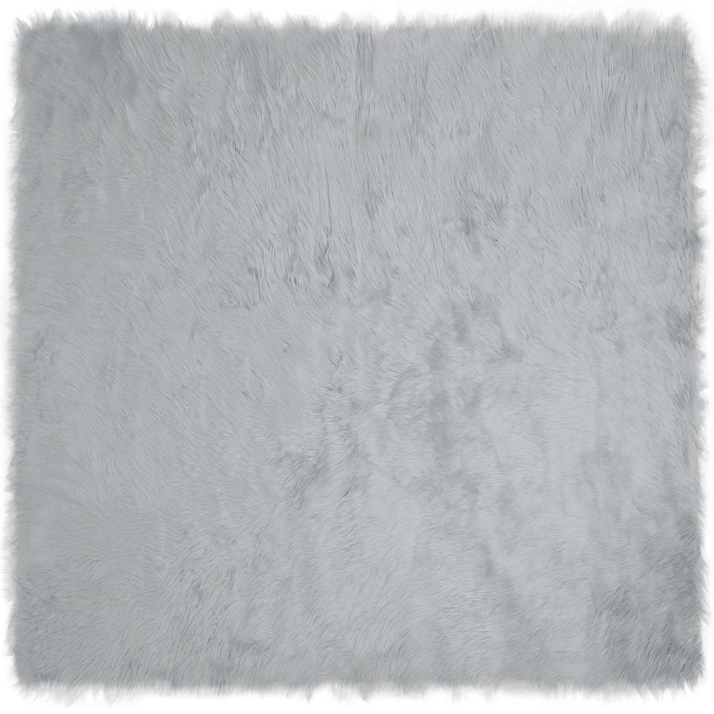 Faux Sheepskin Rug Tafalla Grey 200 x 200 cm