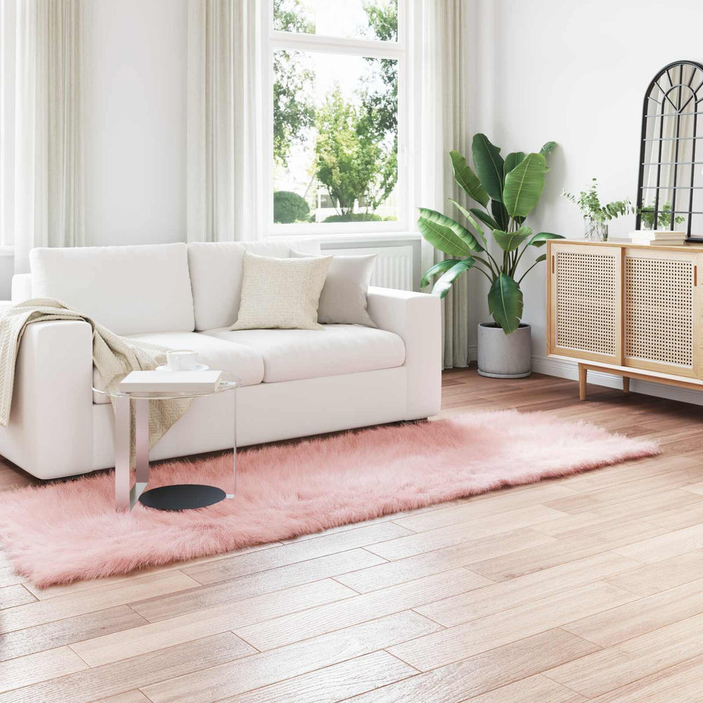Artificial Sheepskin Rug Tafalla Pink 80 x 250 cm