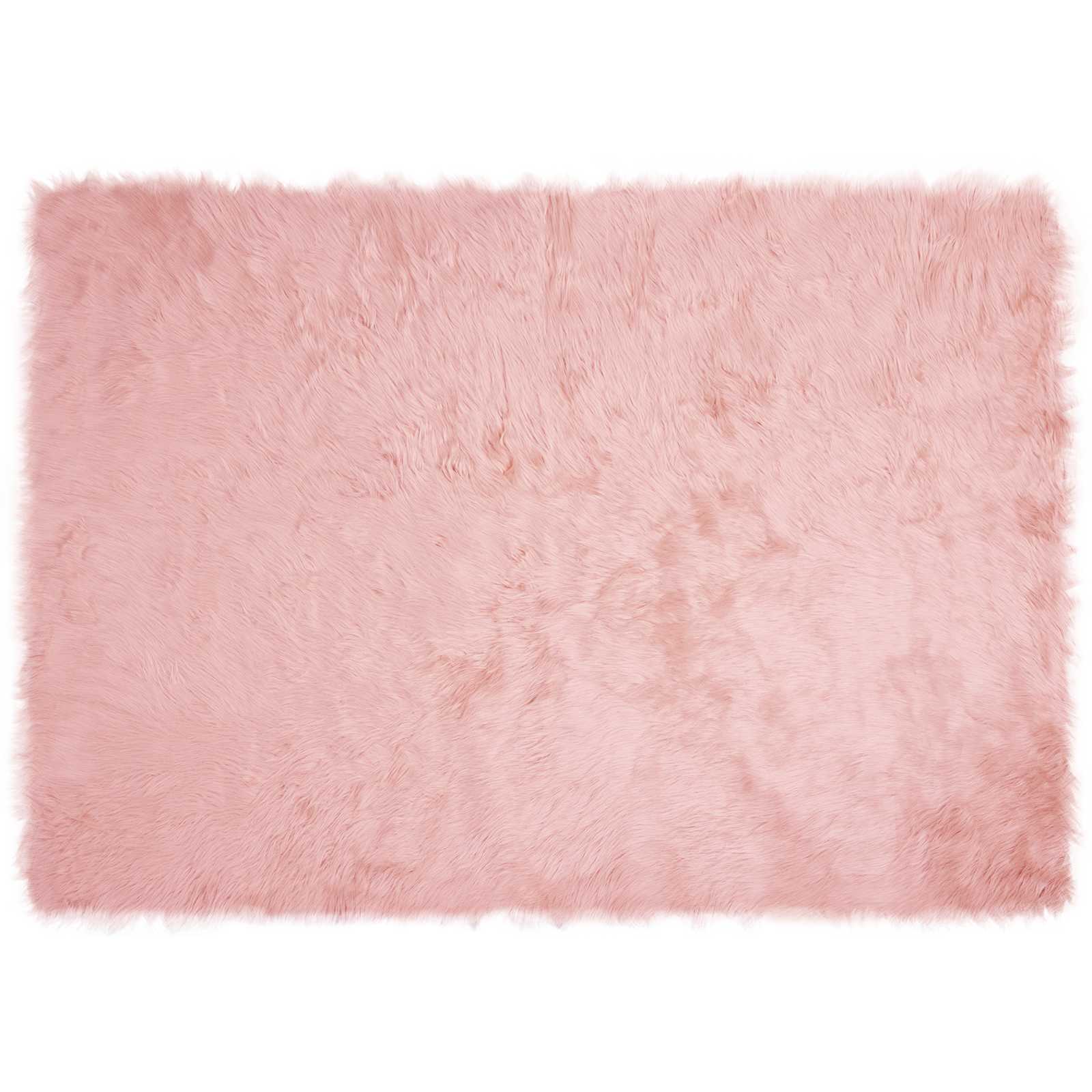 Tafalla rozā mākslīgās aitas vilnas paklājs 140 x 200 cm