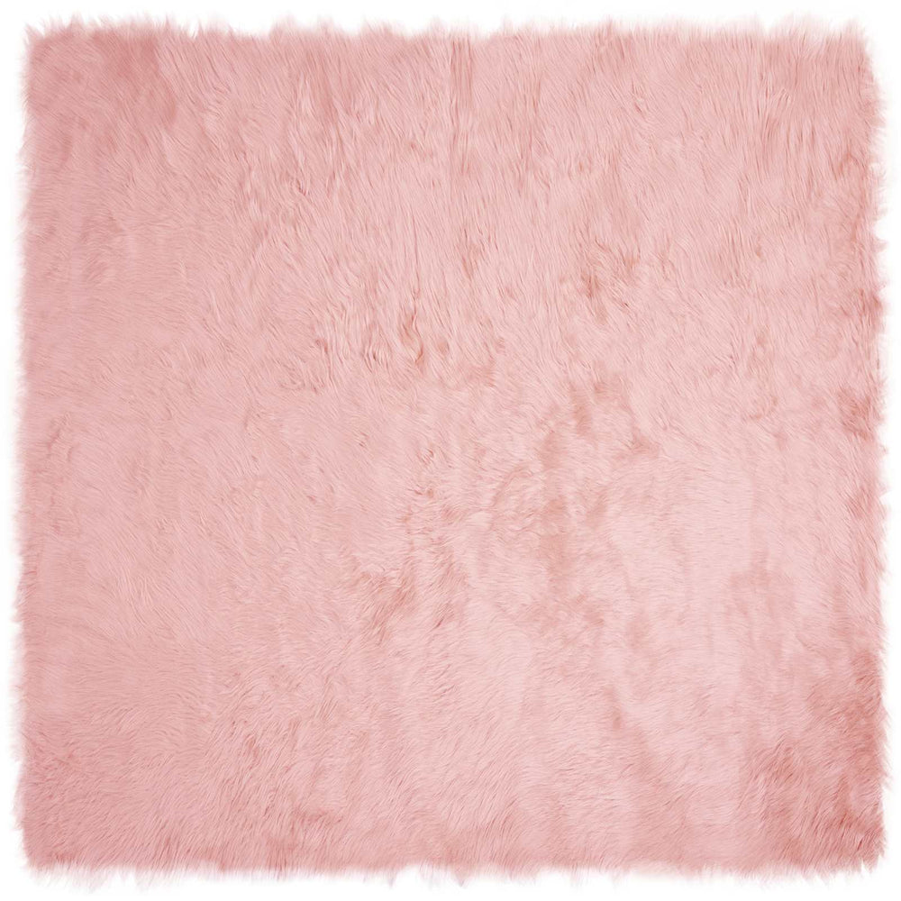 Faux sheepskin rug Tafalla Pink 120 x 120 cm