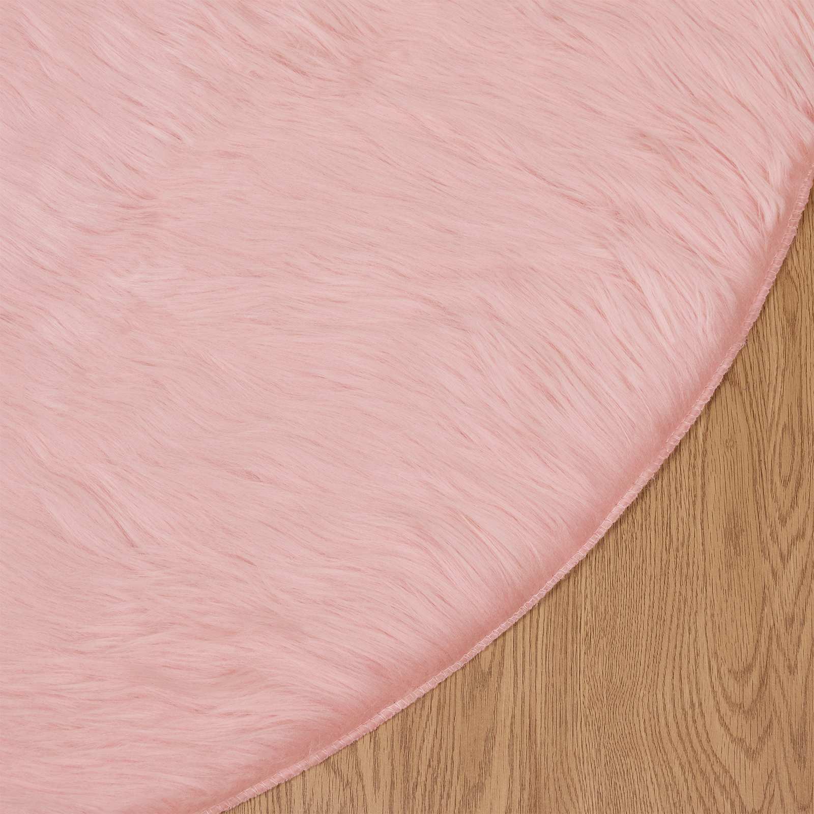 Faux Sheepskin Rug Tafalla Pink Ø 160 cm Polyester