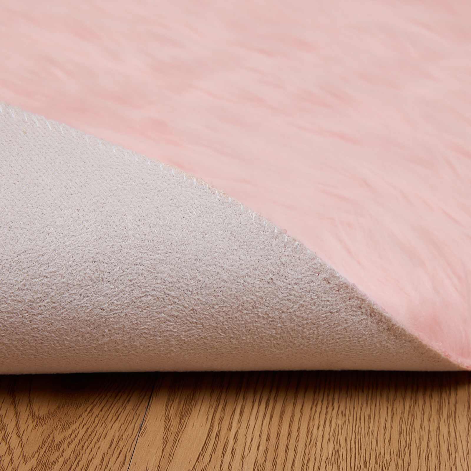 Faux Sheepskin Rug Tafalla Pink Ø 160 cm Polyester
