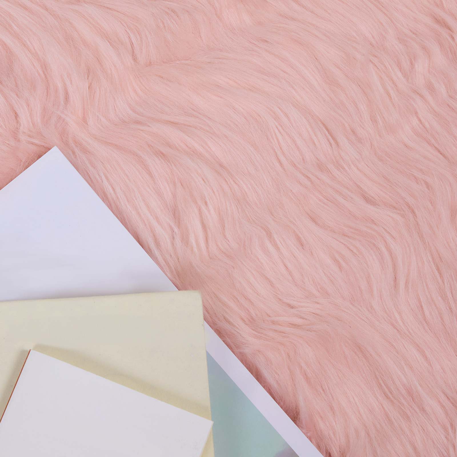 Faux Sheepskin Rug Tafalla Pink Ø 160 cm Polyester