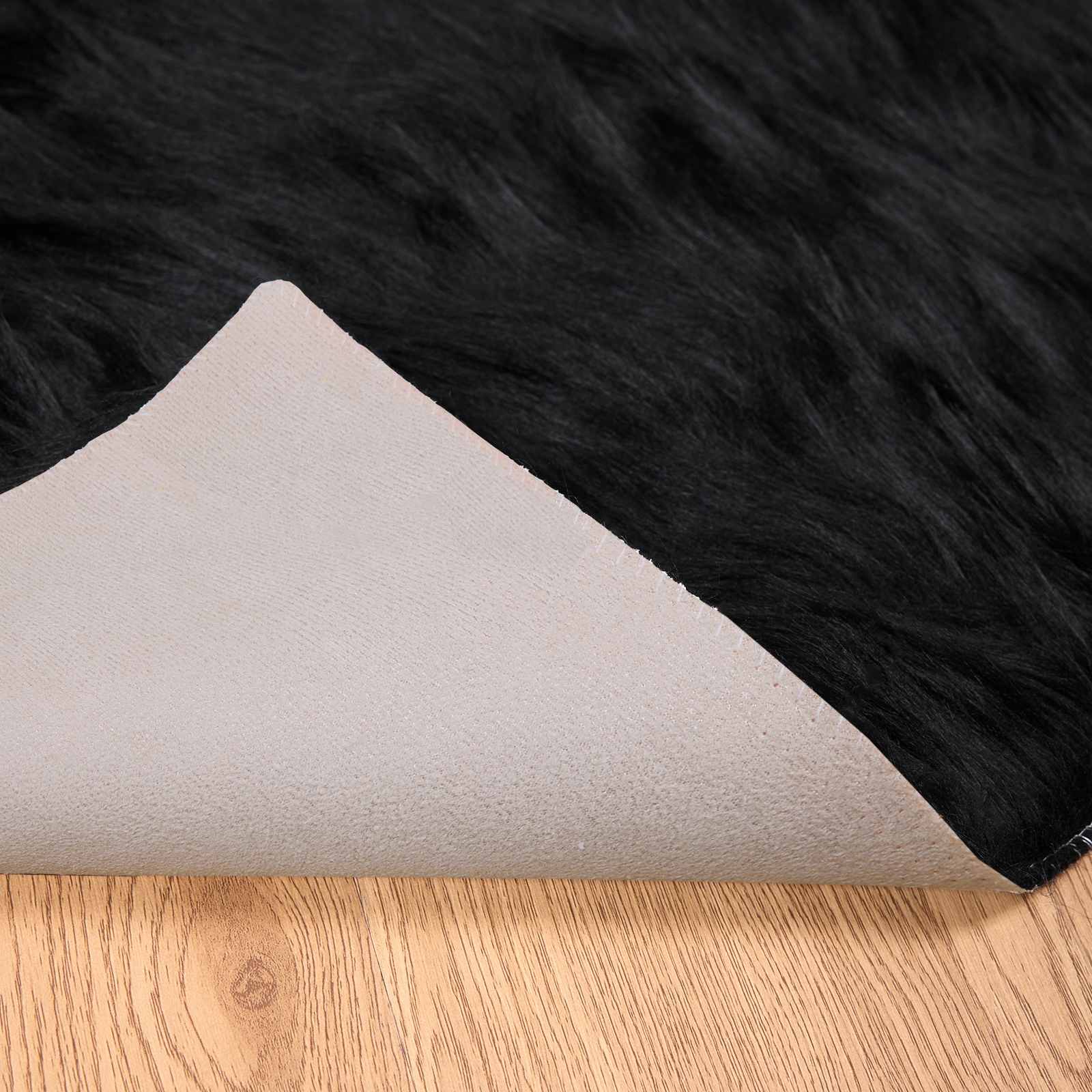 Mākslīgās aitādas paklājs Tafalla Melns 80 x 250 cm