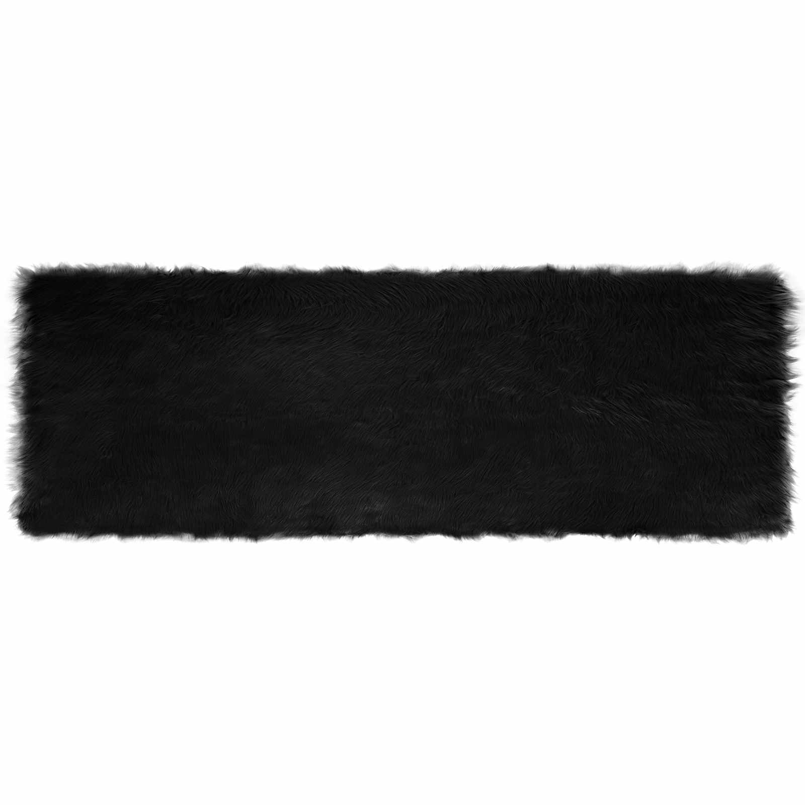 Mākslīgās aitādas paklājs Tafalla Melns 80 x 250 cm