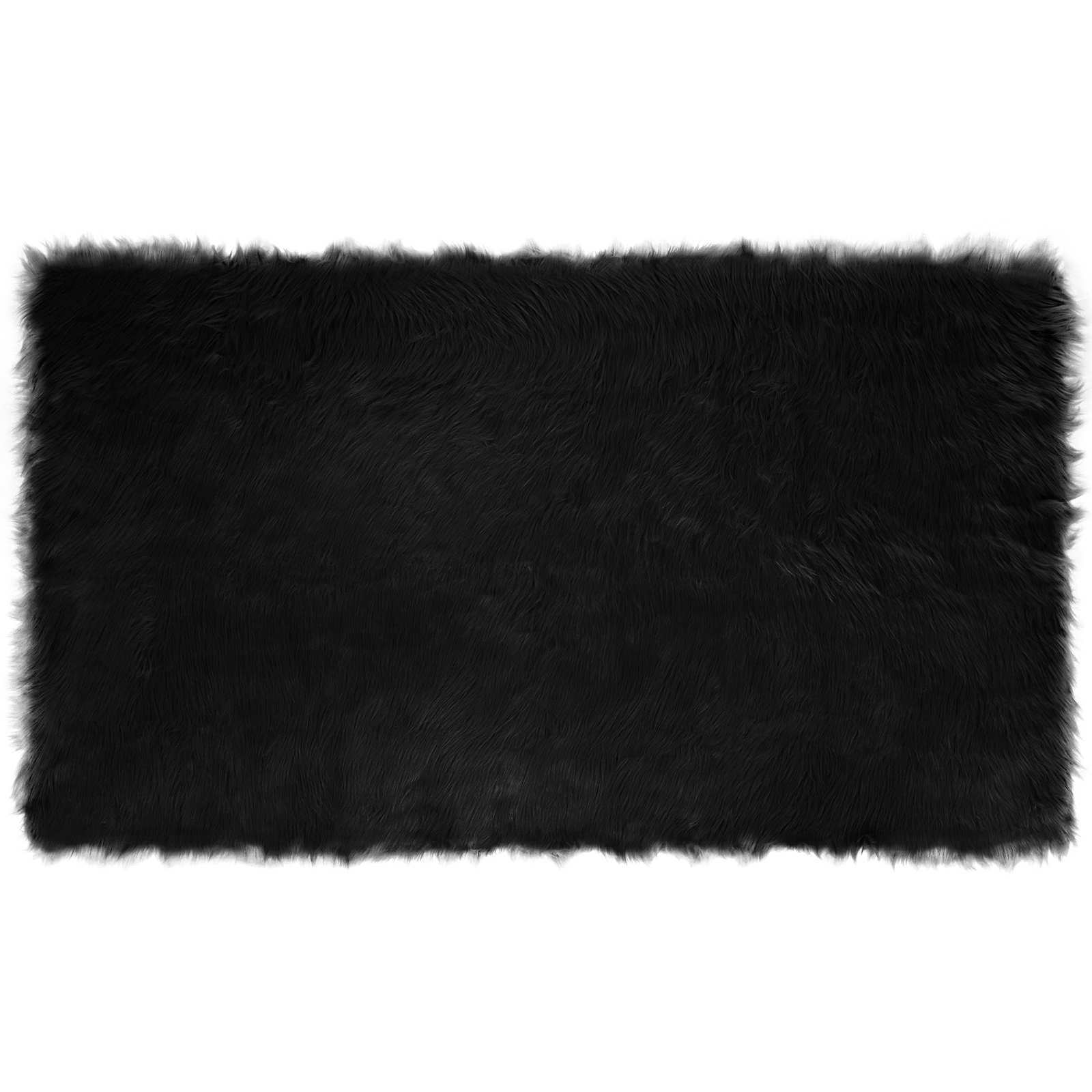 Mākslīgās aitādas paklājs Tafalla Melns 100 x 200 cm