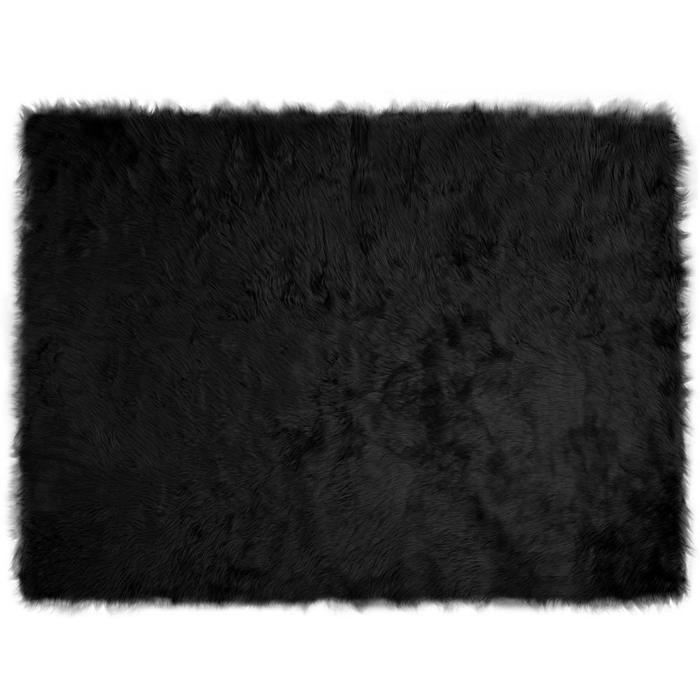 Artificial sheepskin rug Tafalla Black 160 x 230 cm