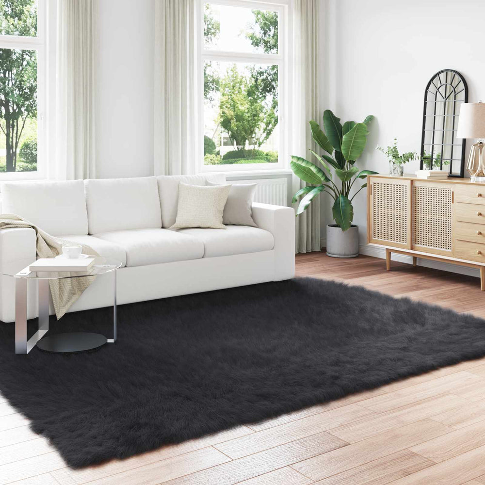 Faux Sheepskin Rug Tafalla Black 240 x 340 cm