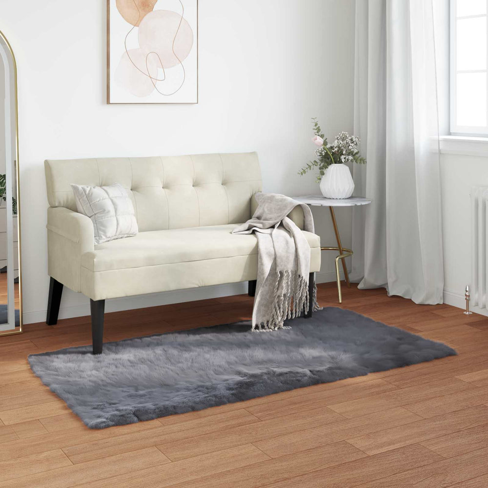 Faux Sheepskin Rug Tafalla Anthracite 80 x 150 cm