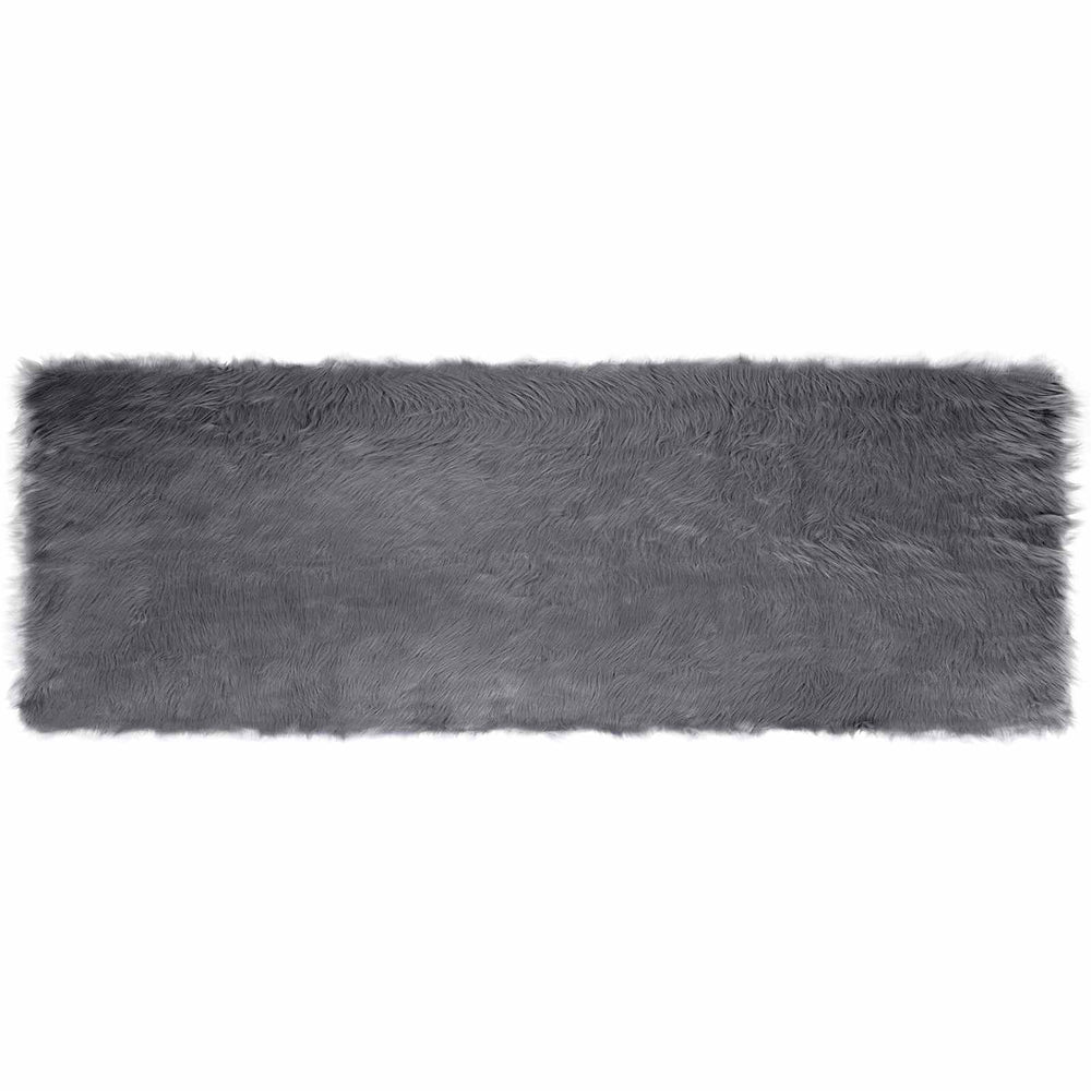 Faux Sheepskin Rug Tafalla Anthracite 80 x 250 cm