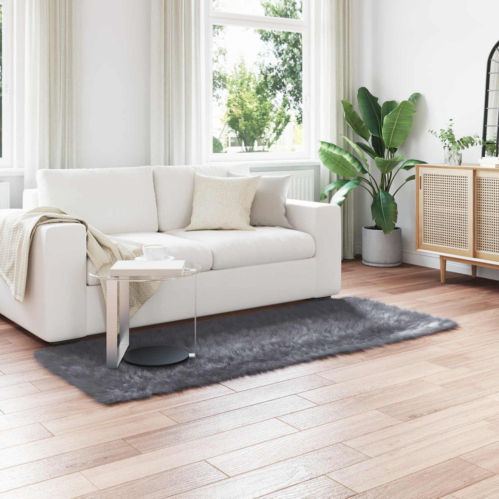Faux Sheepskin Rug Tafalla Anthracite 100 x 200 cm