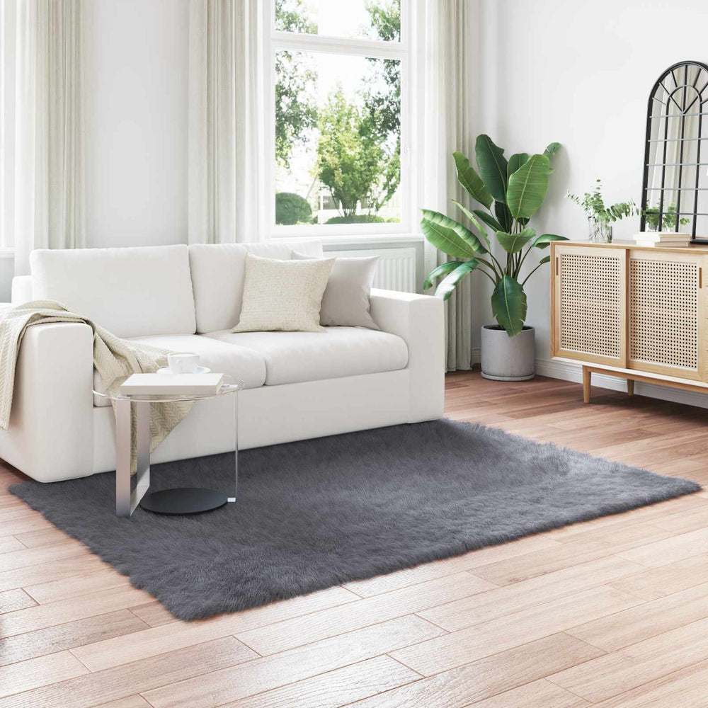 Faux Sheepskin Rug Tafalla Anthracite 120 x 170 cm