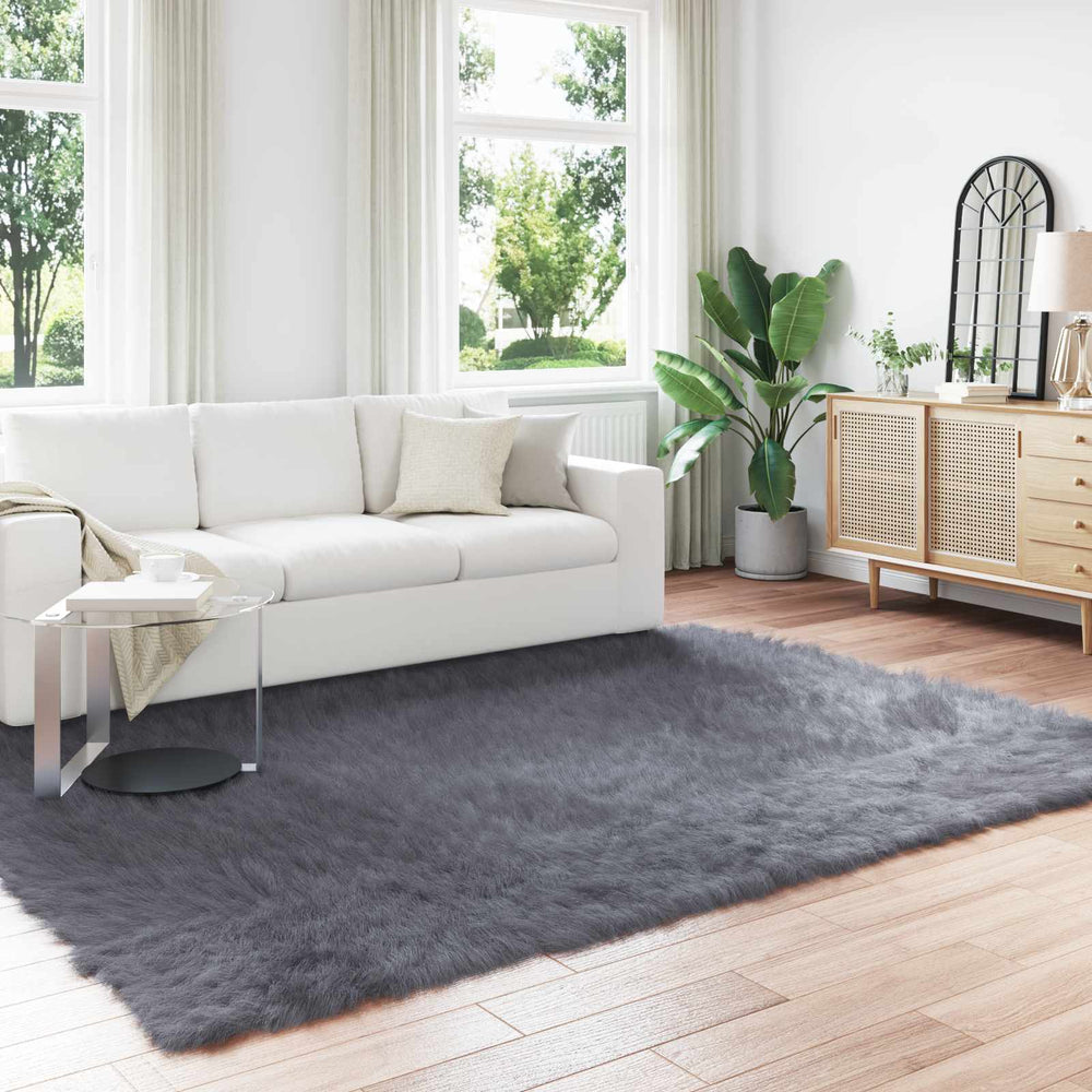 Artificial Sheepskin Rug Tafalla Anthracite 200 x 280 cm