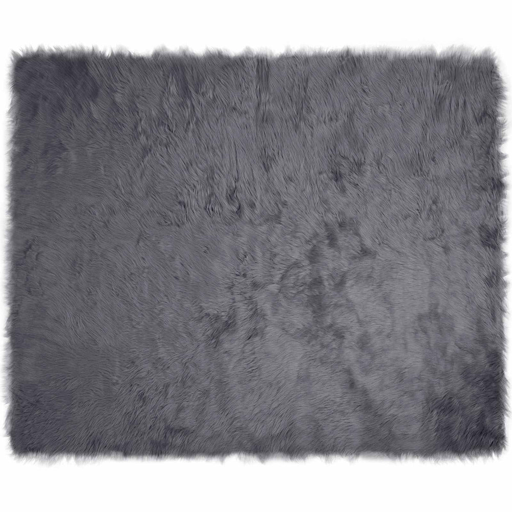 Faux Sheepskin Rug Tafalla Anthracite 240 x 340 cm