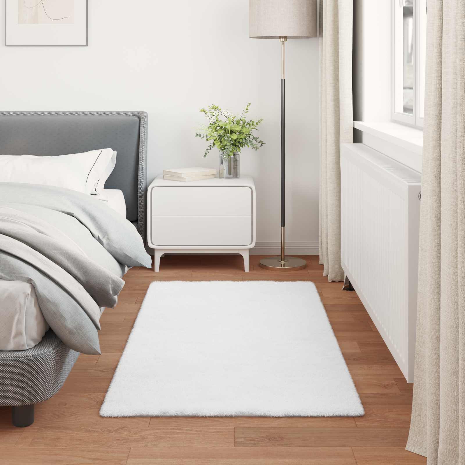 Artificial Rabbit Fur Rug Olite White 80 x 150 cm