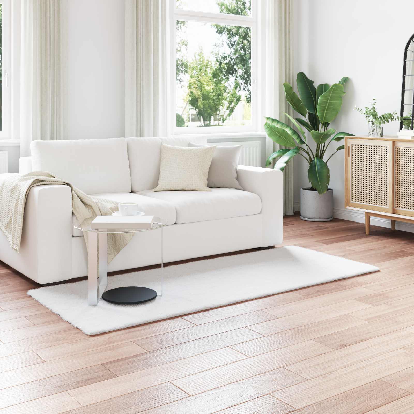 Artificial Rabbit Fur Rug Olite White 100 x 200 cm