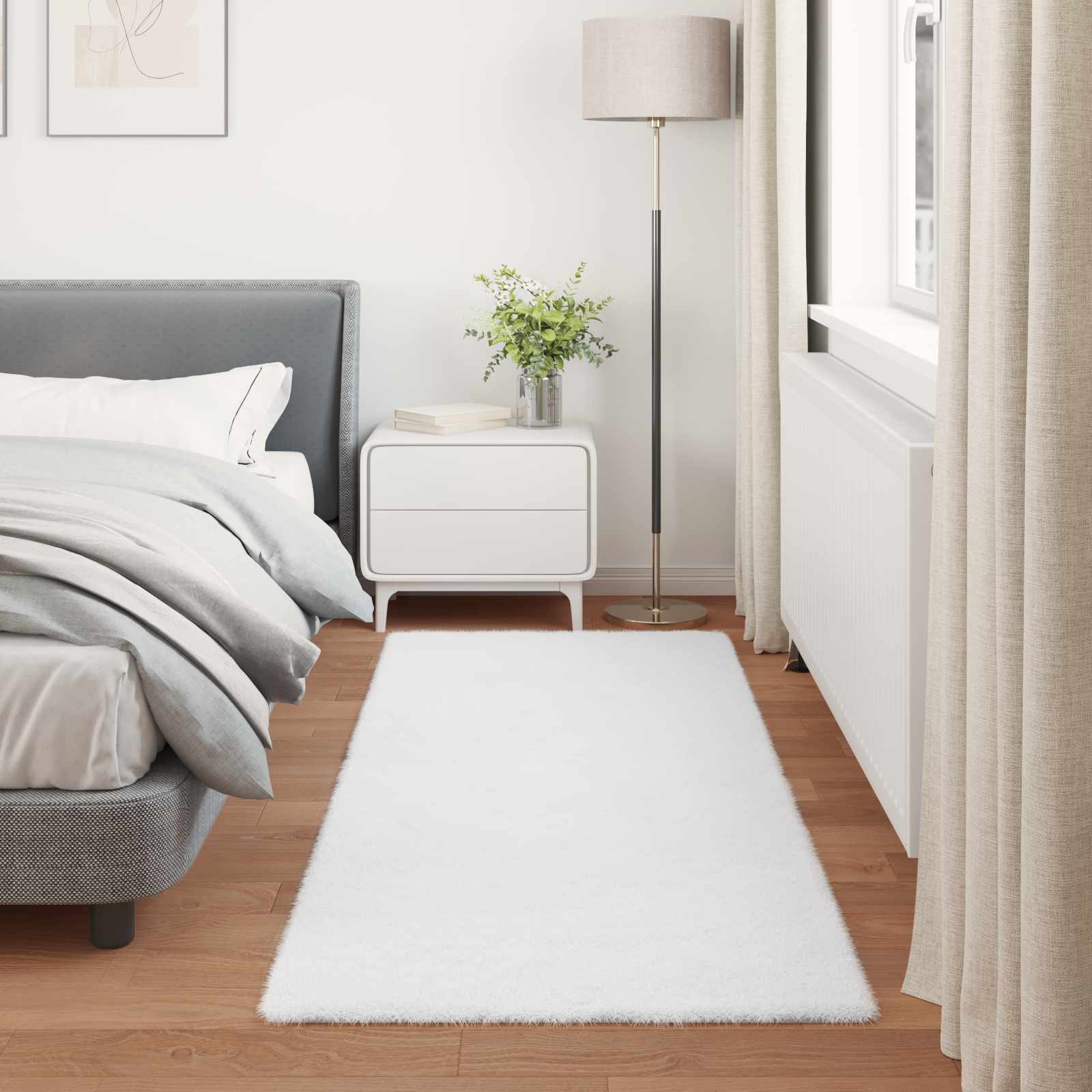 Artificial Rabbit Fur Rug Olite White 100 x 200 cm