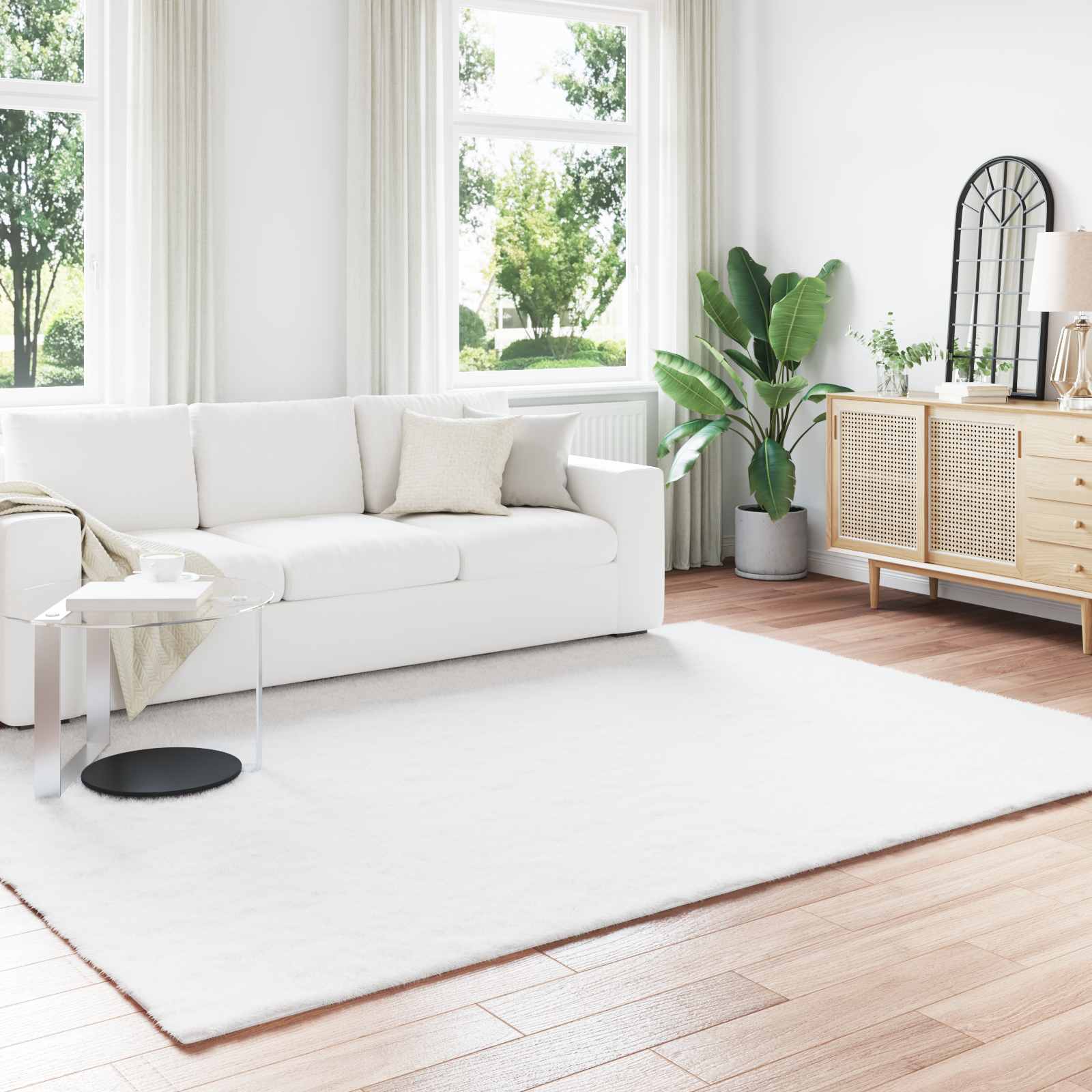 Artificial Rabbit Fur Rug Olite White 200 x 280 cm