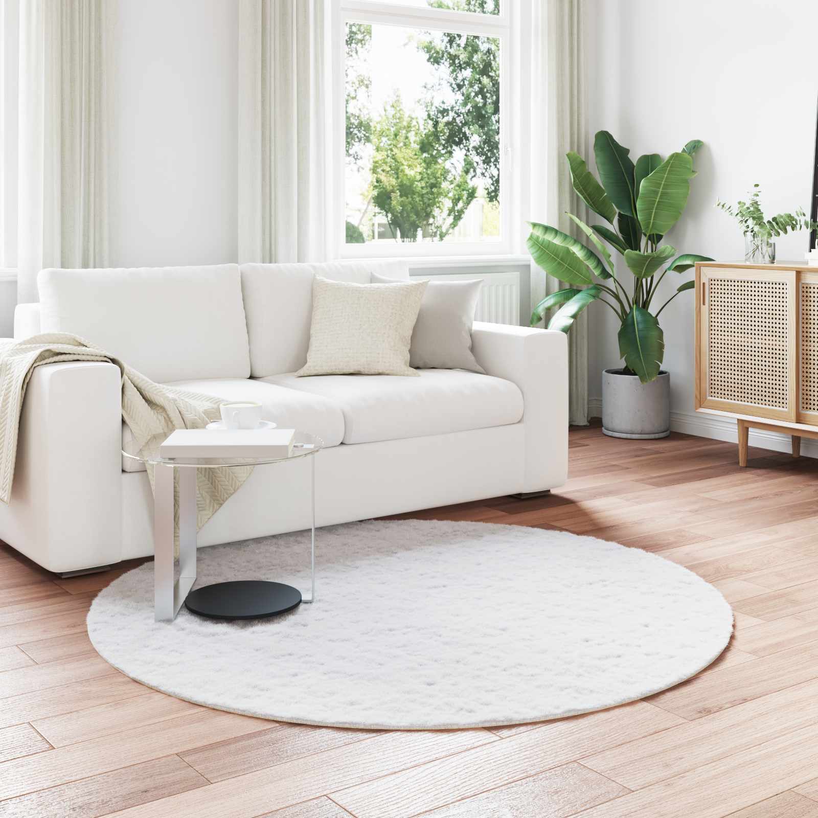 Artificial Rabbit Fur Rug Olite White Ø 160 cm