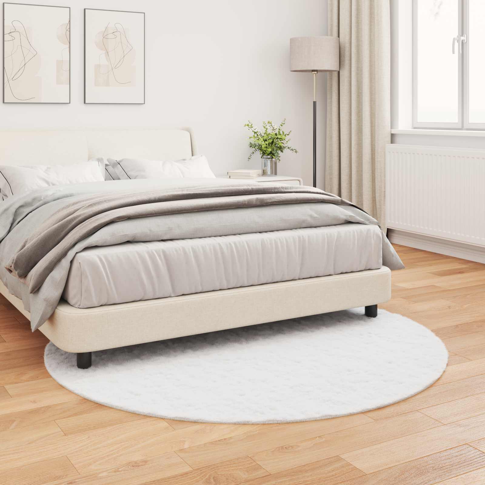 Artificial Rabbit Fur Rug Olite White Ø 160 cm