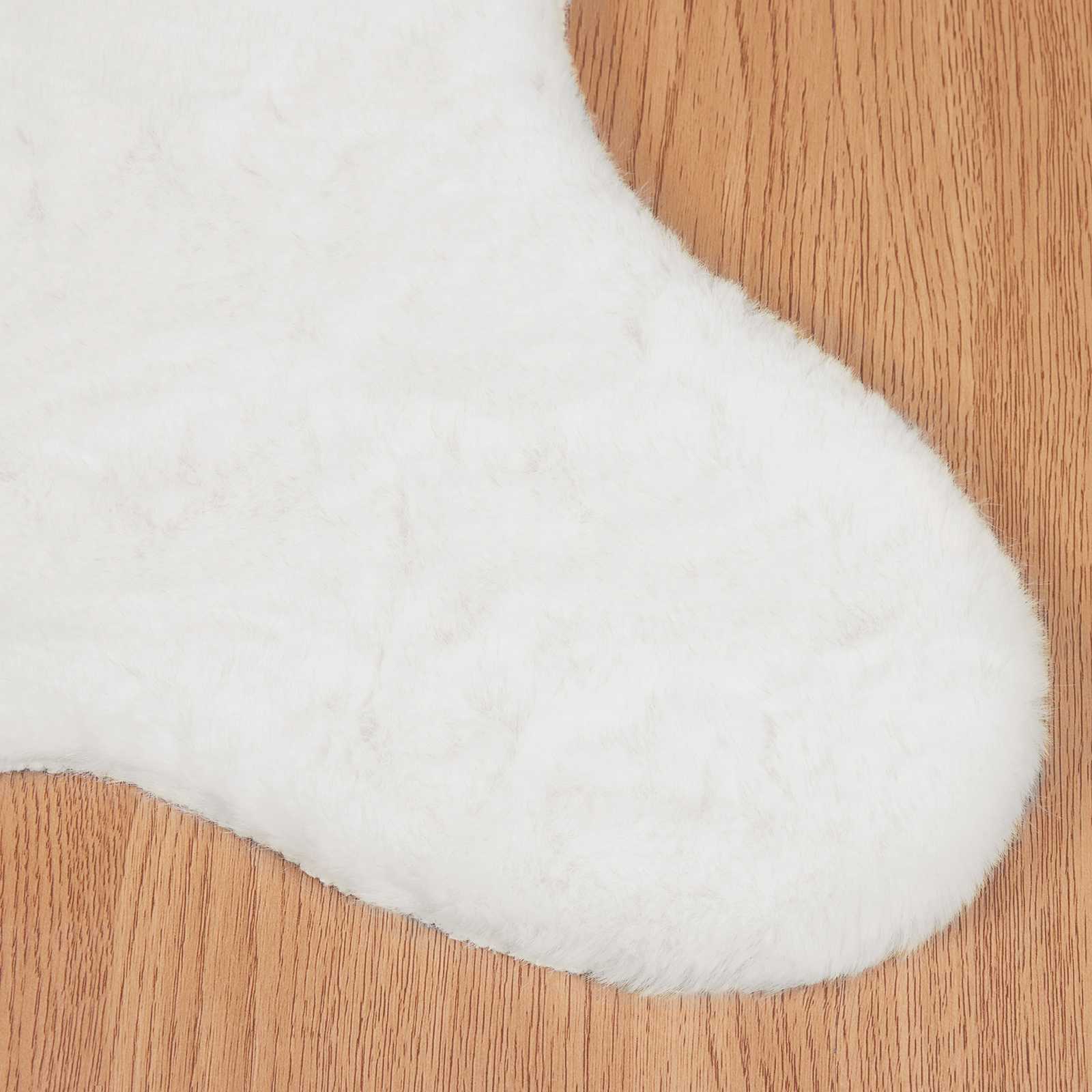 Non-slip Faux Rabbit Fur Rug Olite White