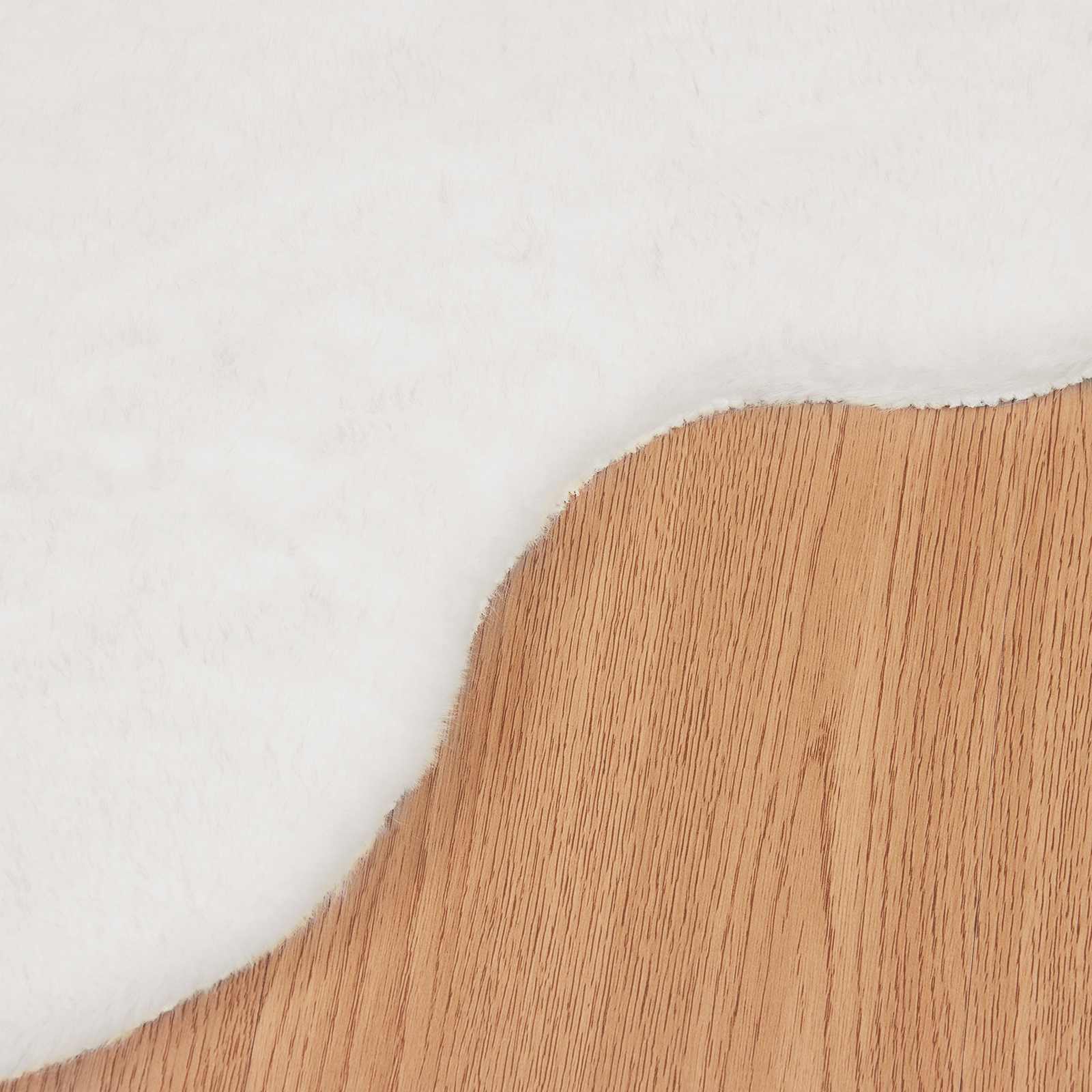 Non-slip Faux Rabbit Fur Rug Olite White