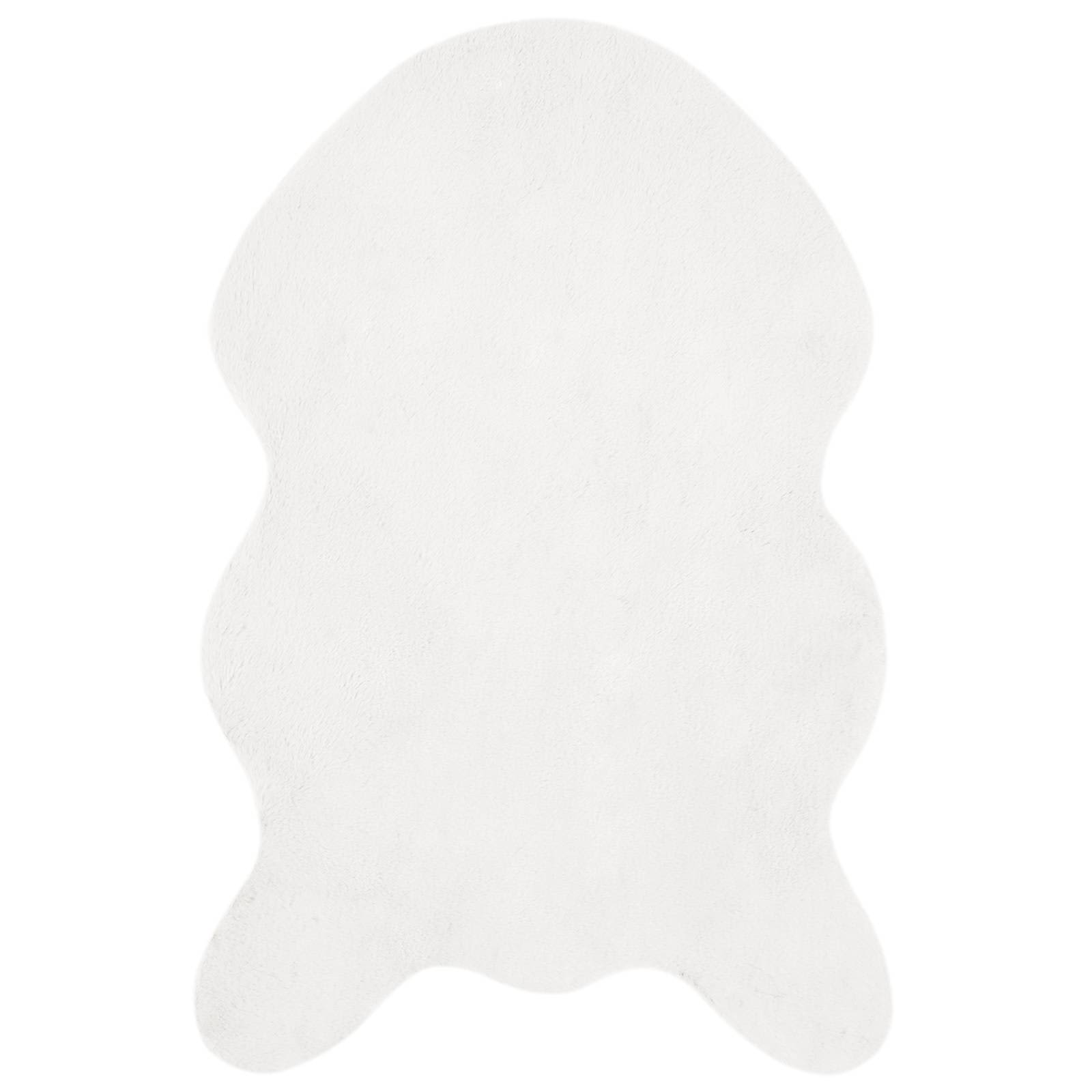 Non-slip Faux Rabbit Fur Rug Olite White