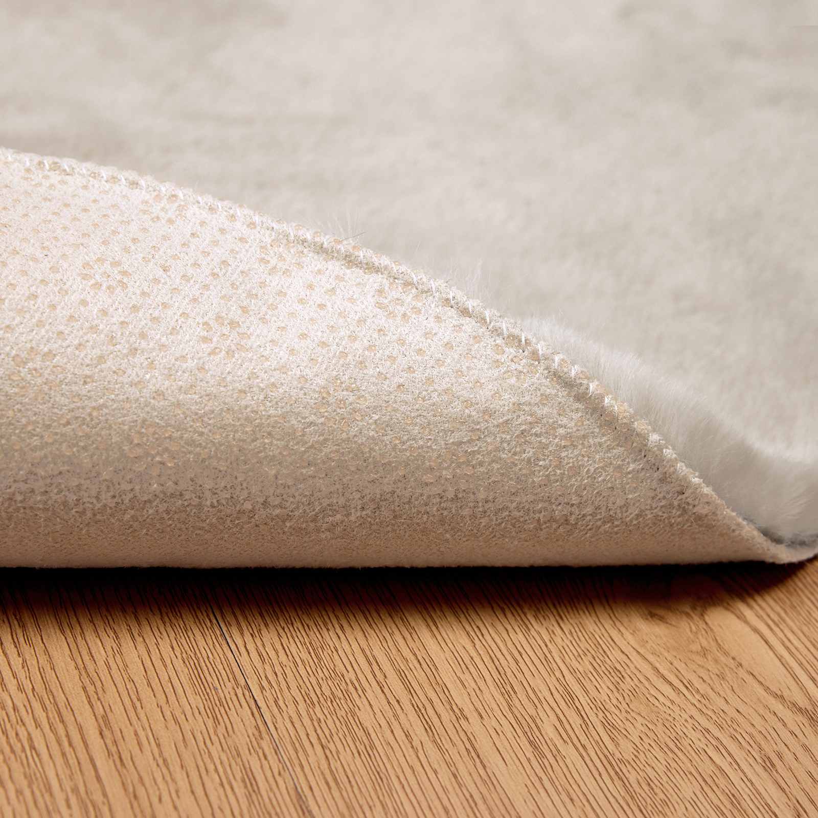 Artificial Rabbit Fur Rug Olite Sand Ø 120 cm