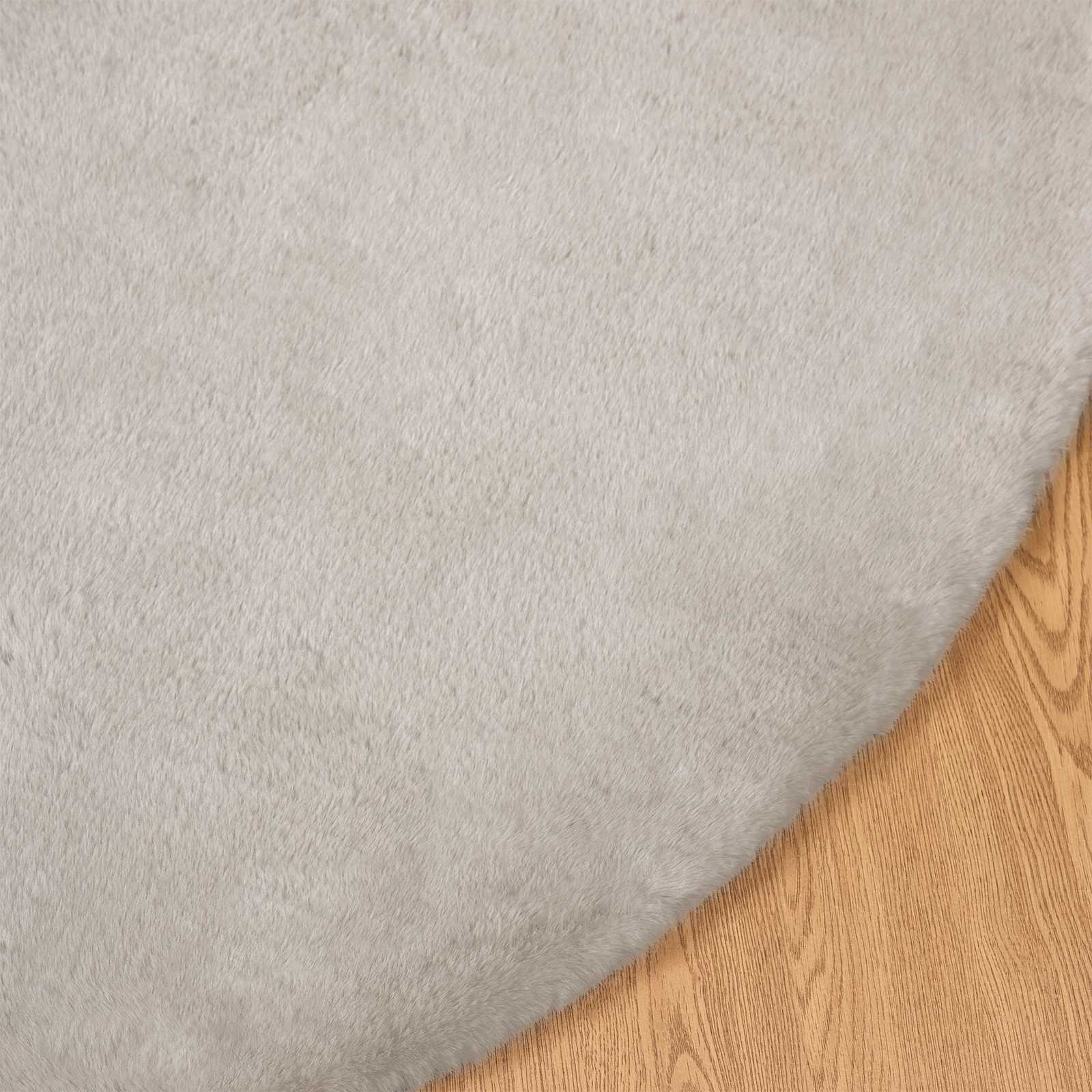 Artificial Rabbit Fur Rug Olite Sand Ø 160 cm