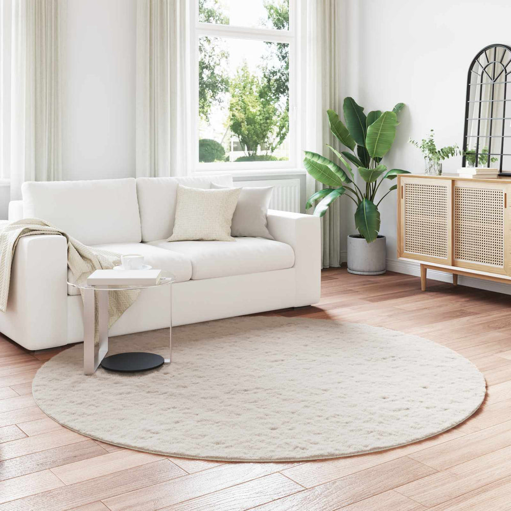 Artificial Rabbit Fur Rug Olite Sand Ø 160 cm