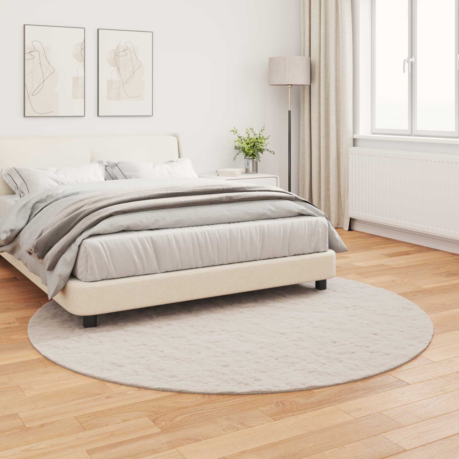 Artificial Rabbit Fur Rug Olite Sand Ø 160 cm