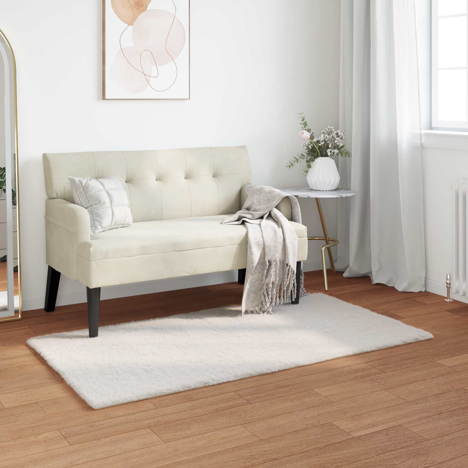 Artificial Rabbit Fur Rug Olite Cream 80 x 150 cm