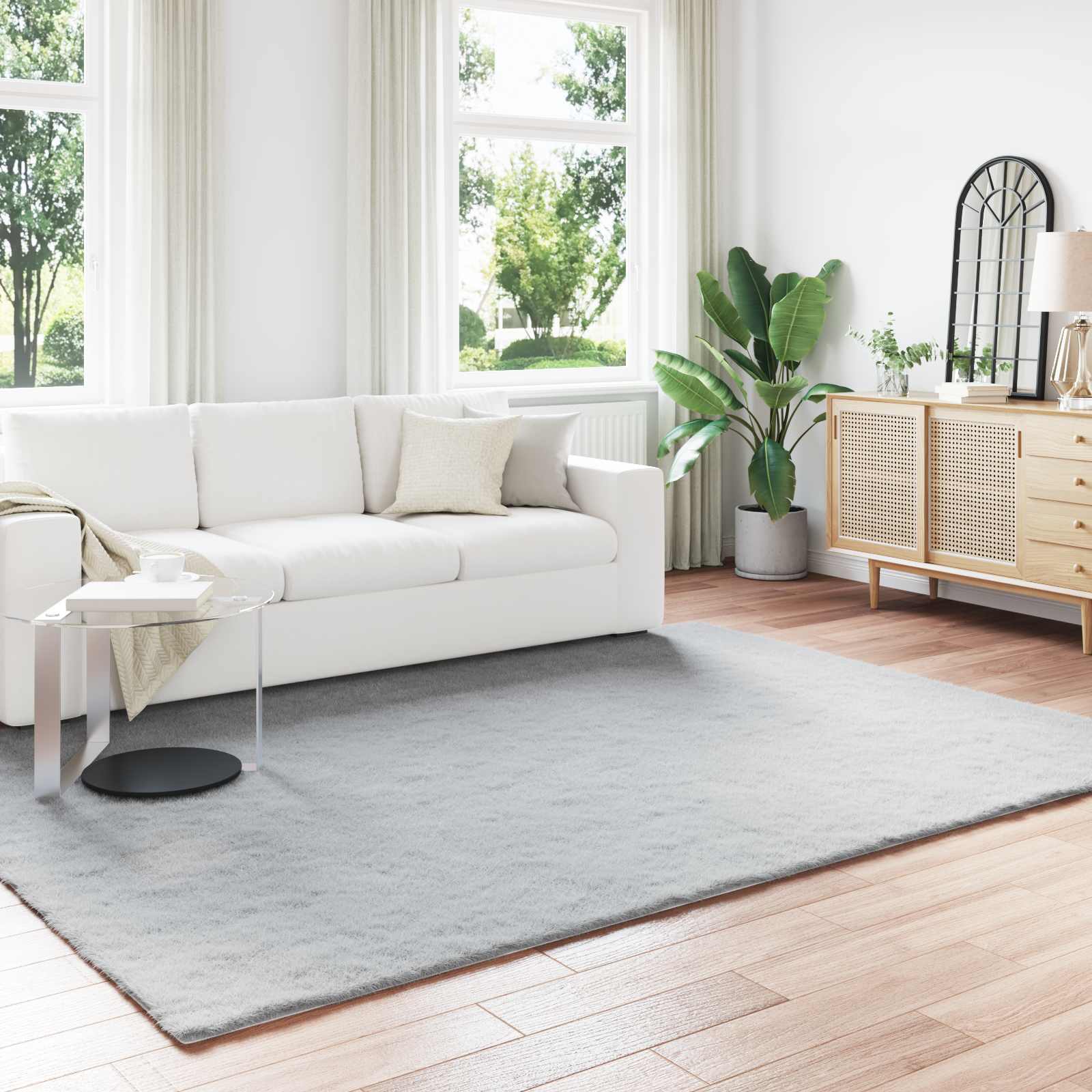 Artificial Rabbit Fur Rug Olite Grey 200 x 280 cm