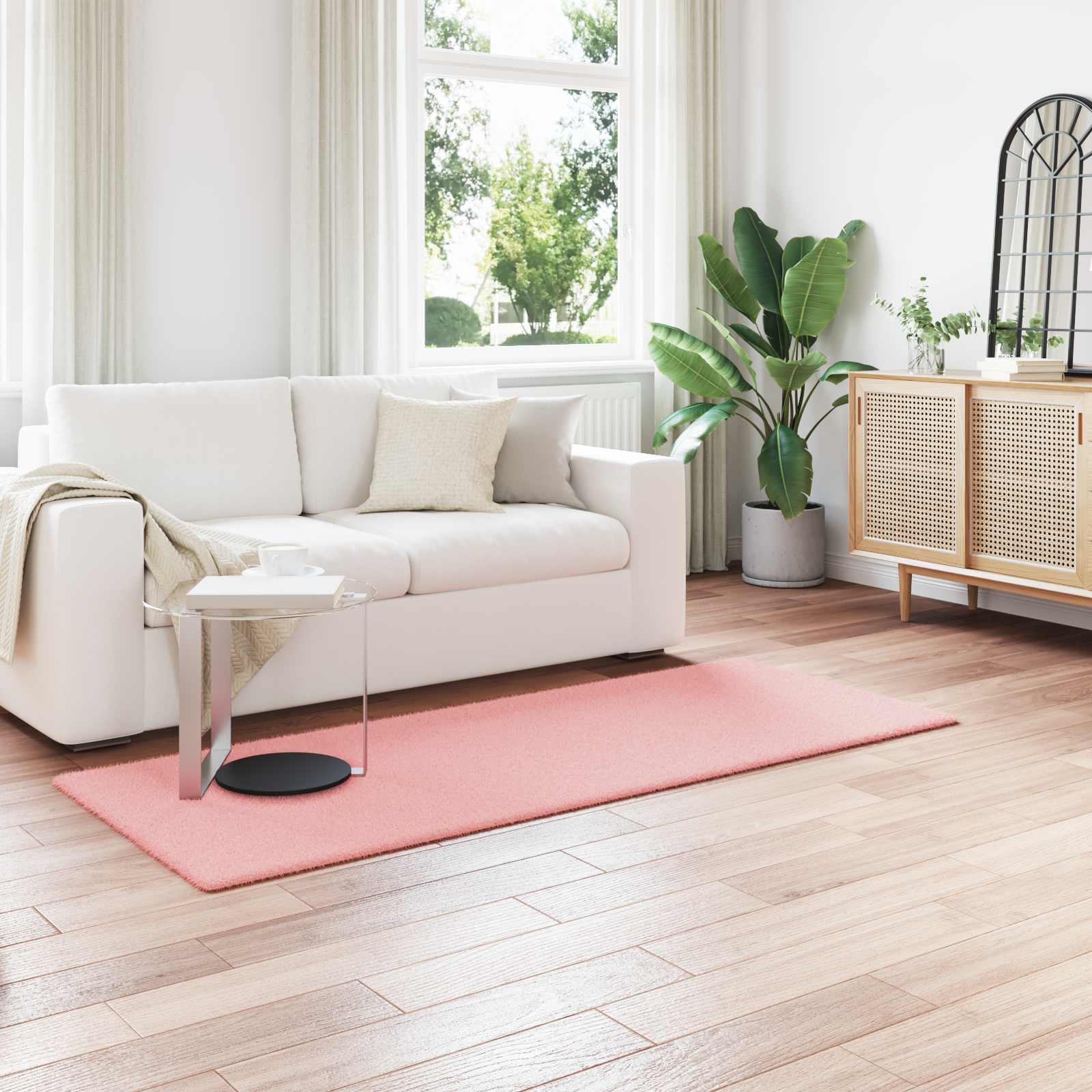 Faux Rabbit Fur Rug Olite Pink 100 x 200 cm