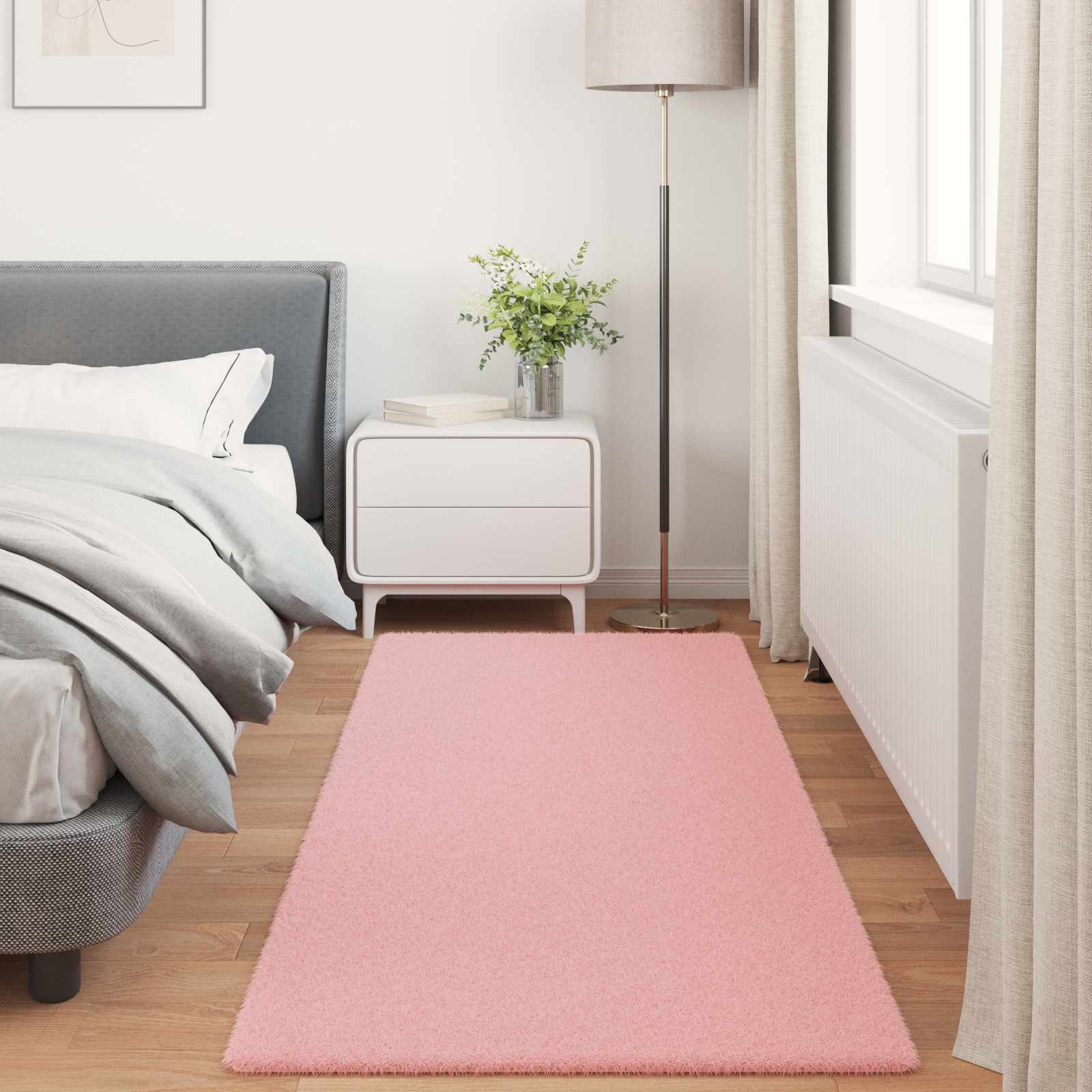 Faux Rabbit Fur Rug Olite Pink 100 x 200 cm